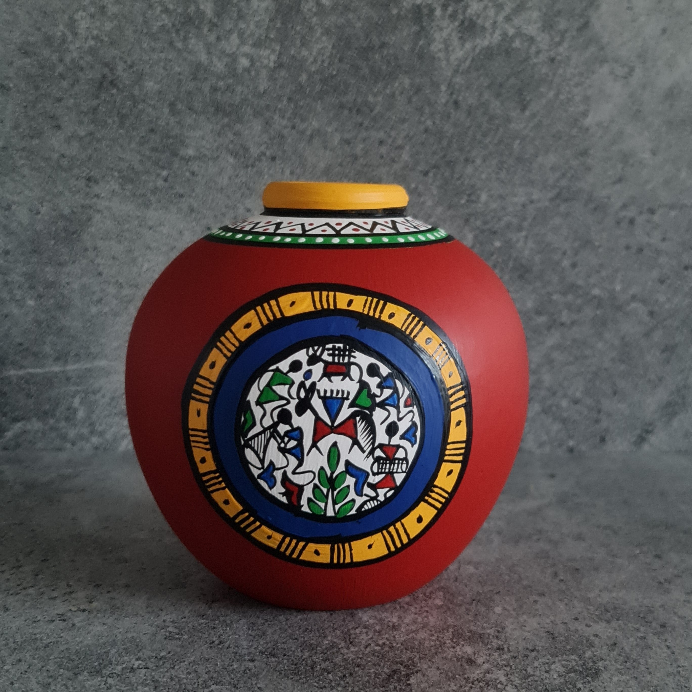 Handmade Vase, Home decor, Terracotta hand painted Vase, Rural Art