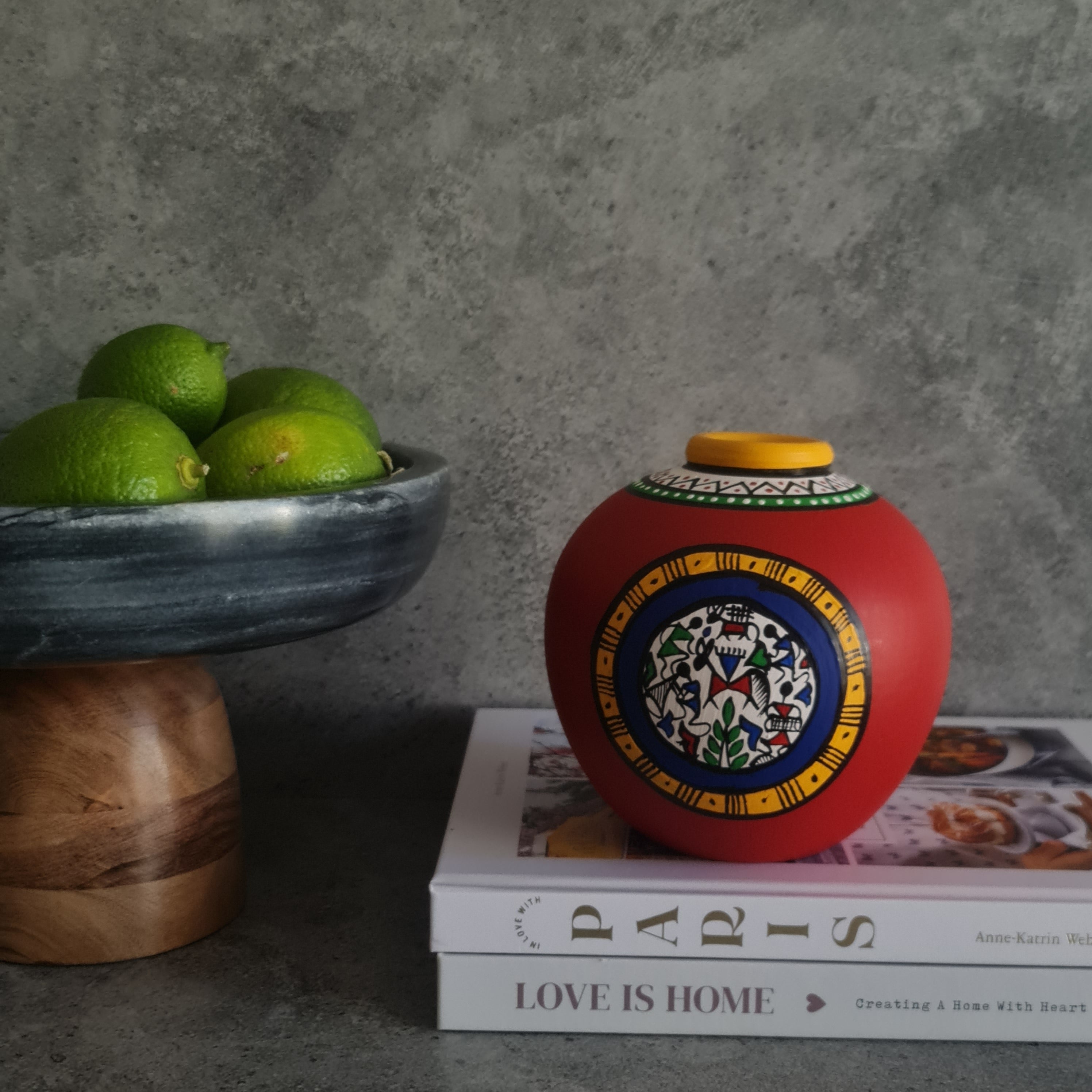 Handmade Vase, Home decor, Terracotta hand painted Vase, Rural Art