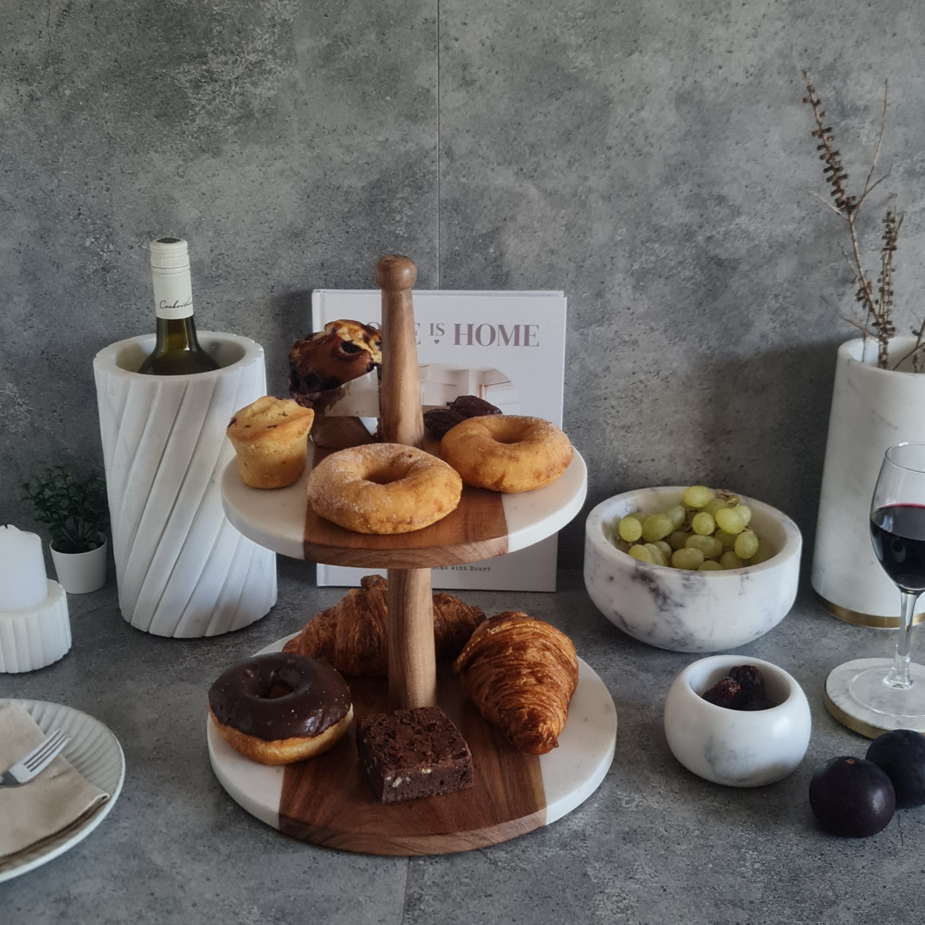 Marble Serving Stand, 2 tier Serving Board, Cake Stand , Food Stand