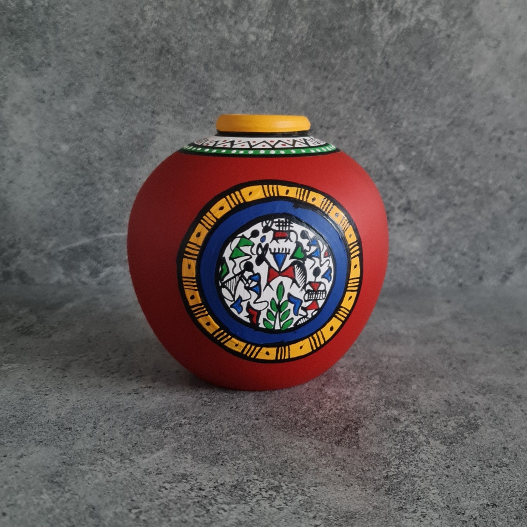Handmade Vase, Home decor, Terracotta hand painted Vase, Rural Art