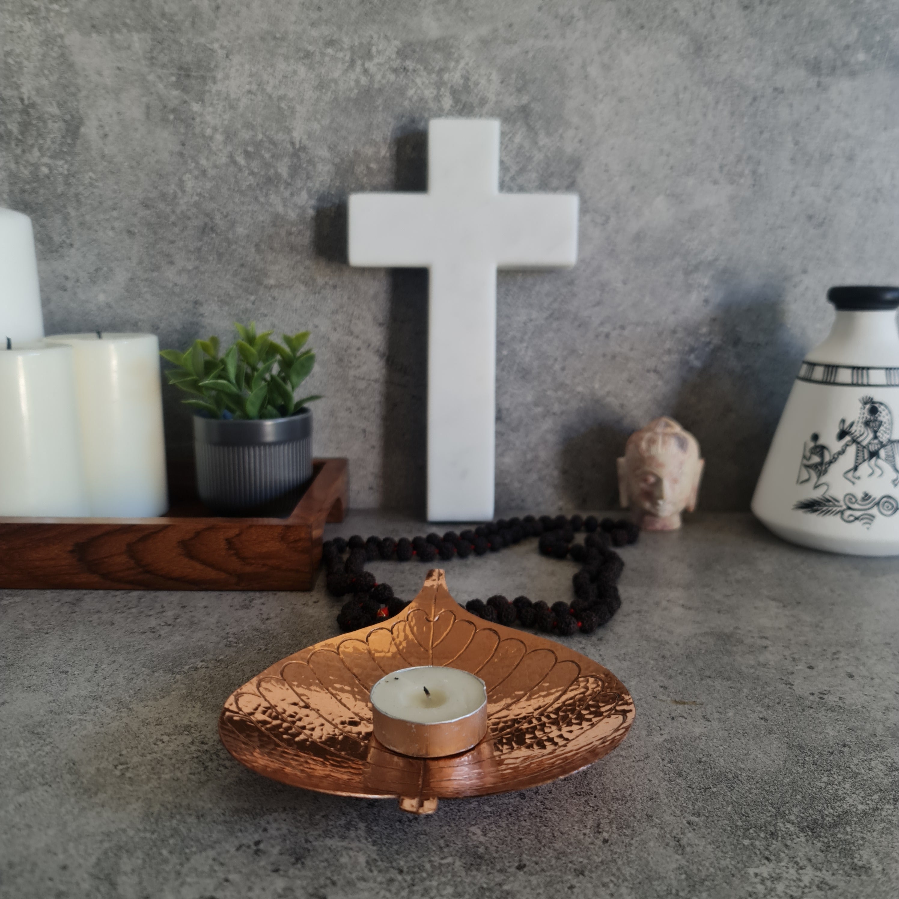 Copper Tea Light holder, Bowl, , Decor Piece, home decor