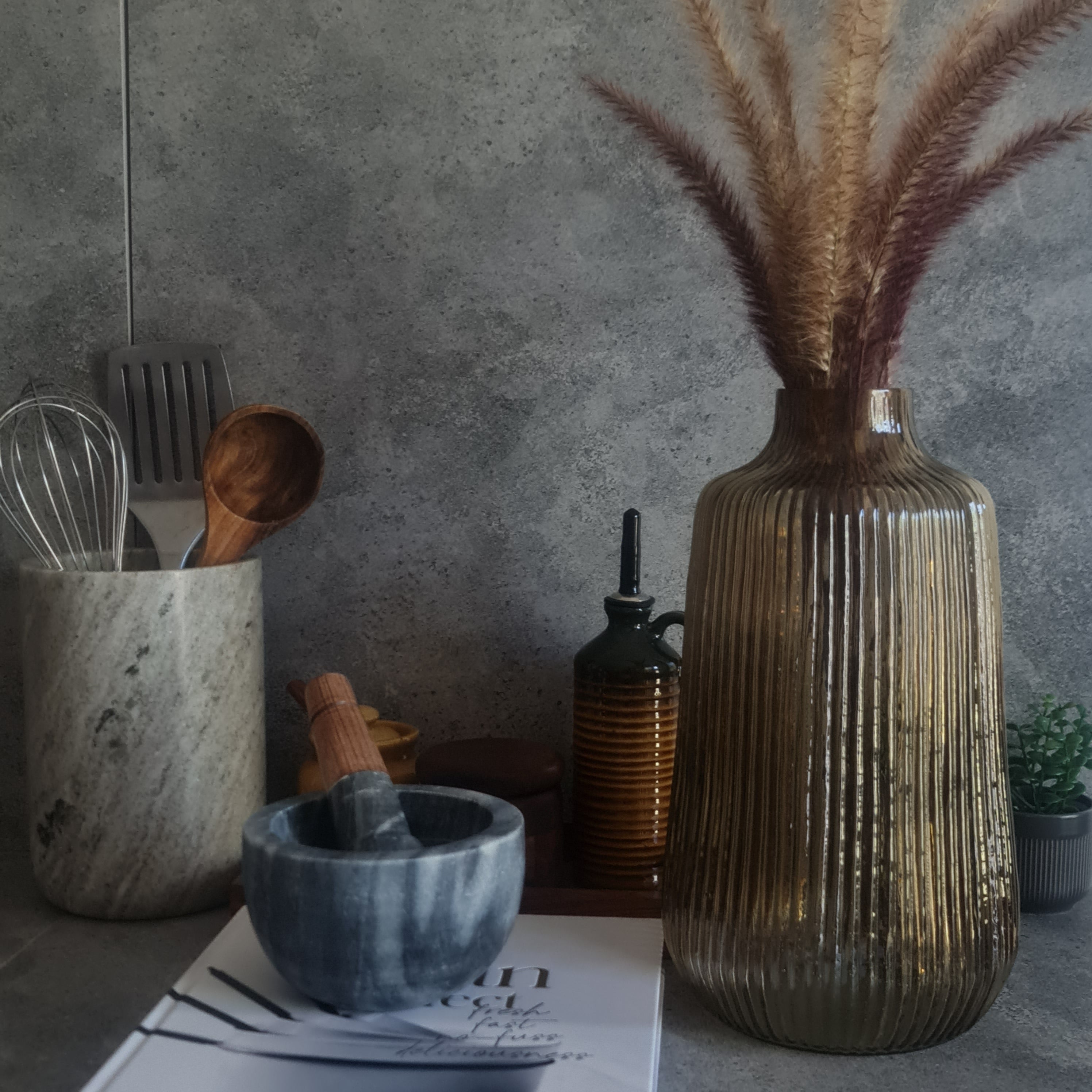 Handcrafted Glass Vase, Home decor tall vase