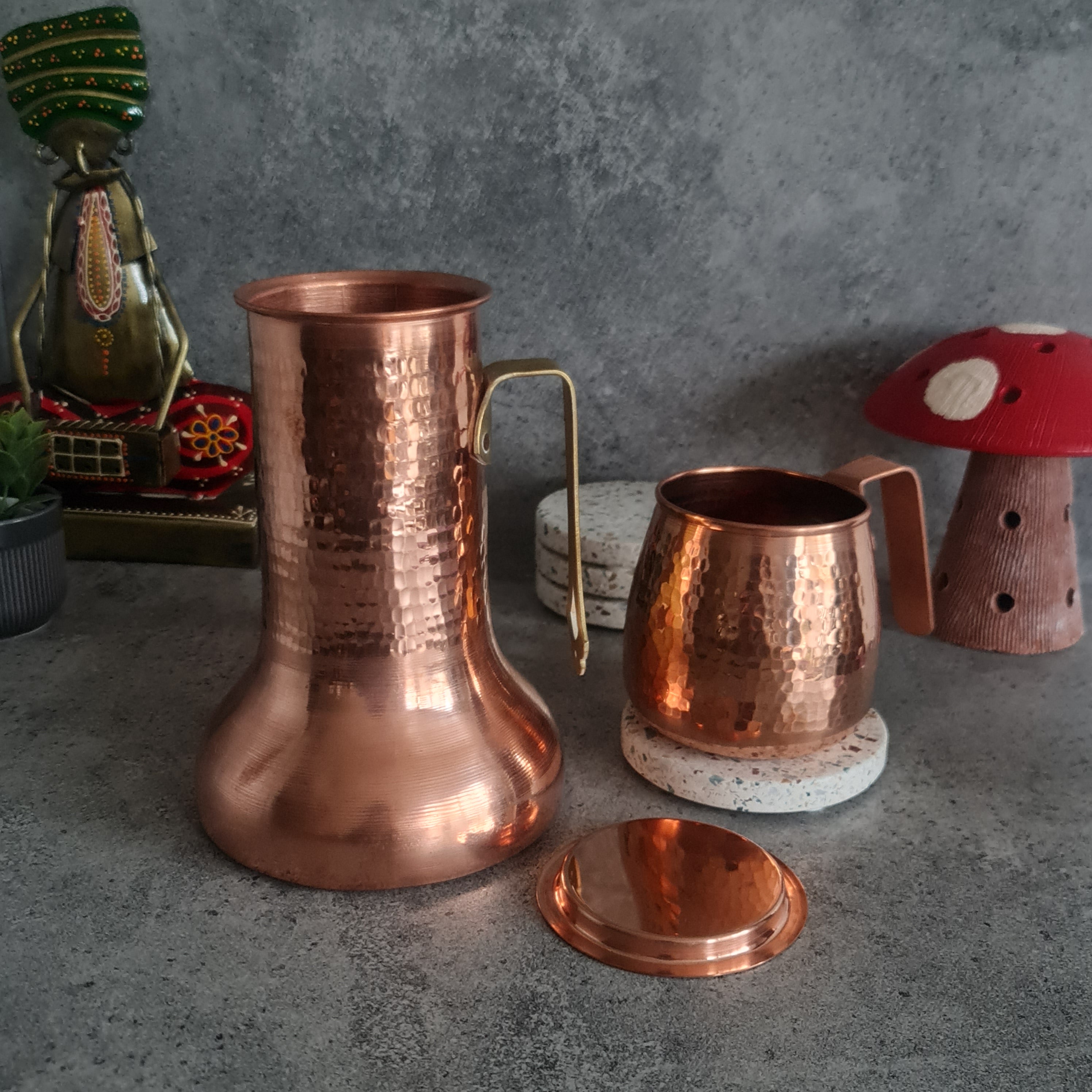 Copper Water Jug, Copper Jug, Handmade Copper Pitcher, Copper Water Jug, Water Storage Tumbler, Picher, Copper Carafe