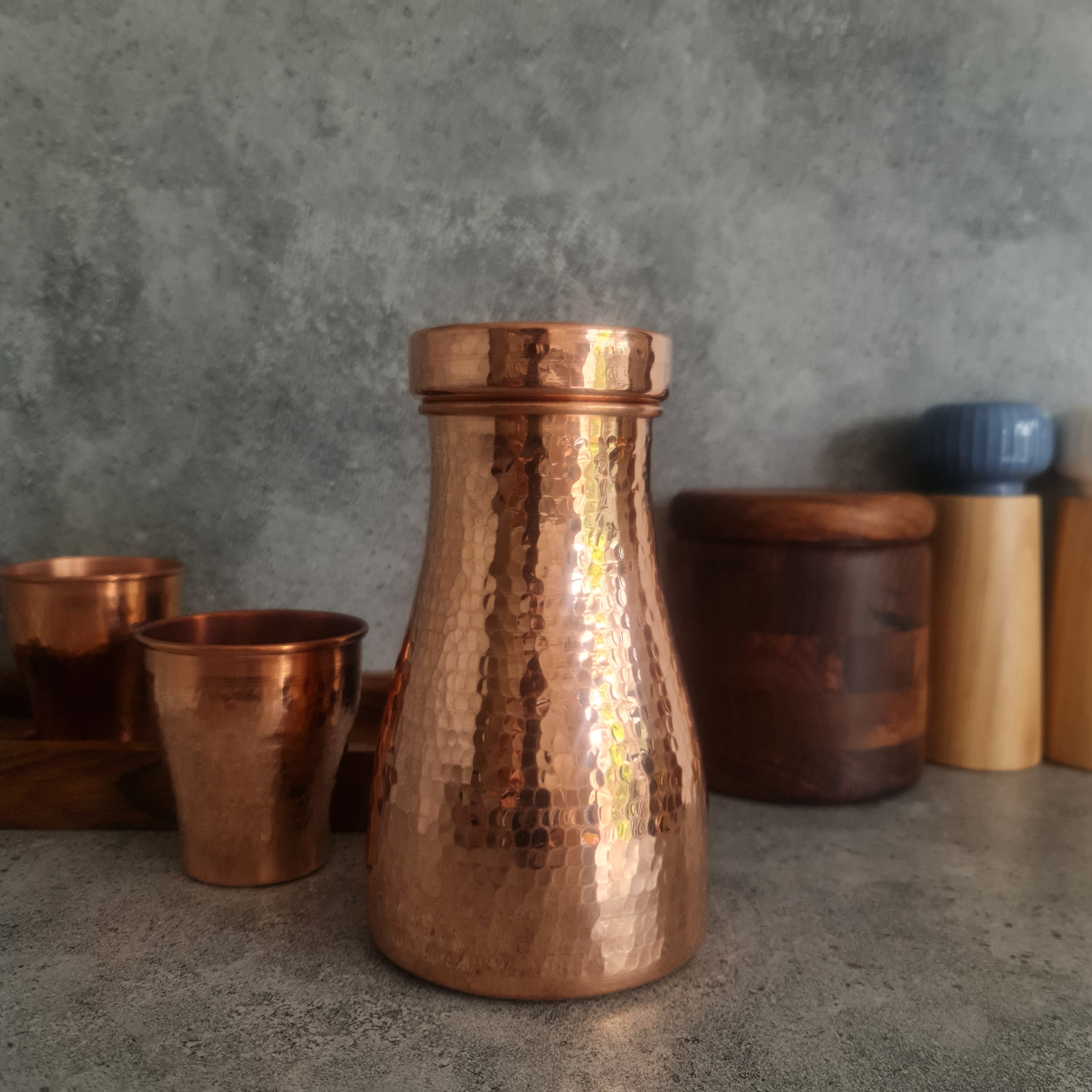 Copper Water Bottle, Copper Jug, Copper Carafe, Copper Pitcher, Copper Water Jug, Water Storage Tumbler, Picher