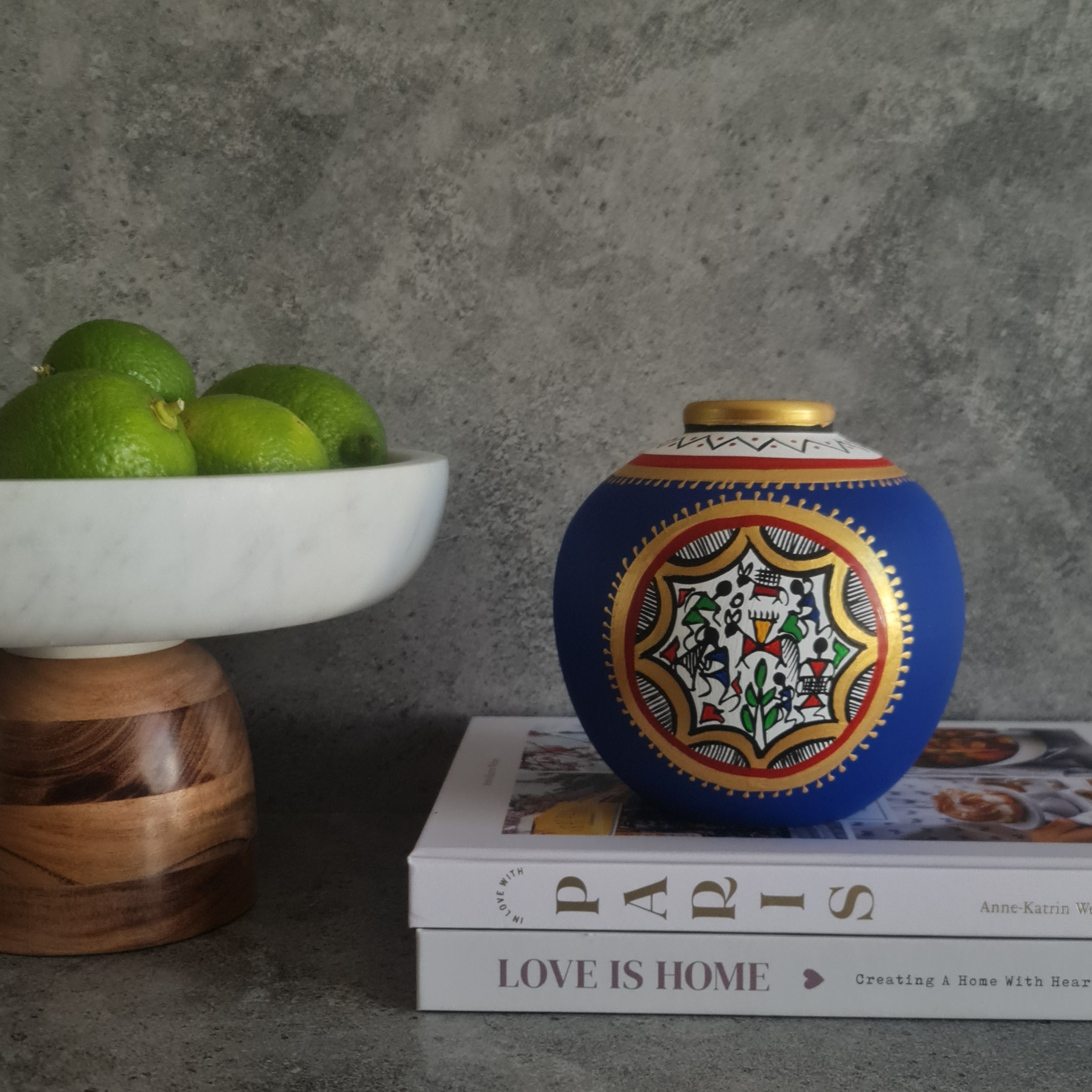 Handmade Vase, Home decor, Terracotta hand painted Vase, Rural Art