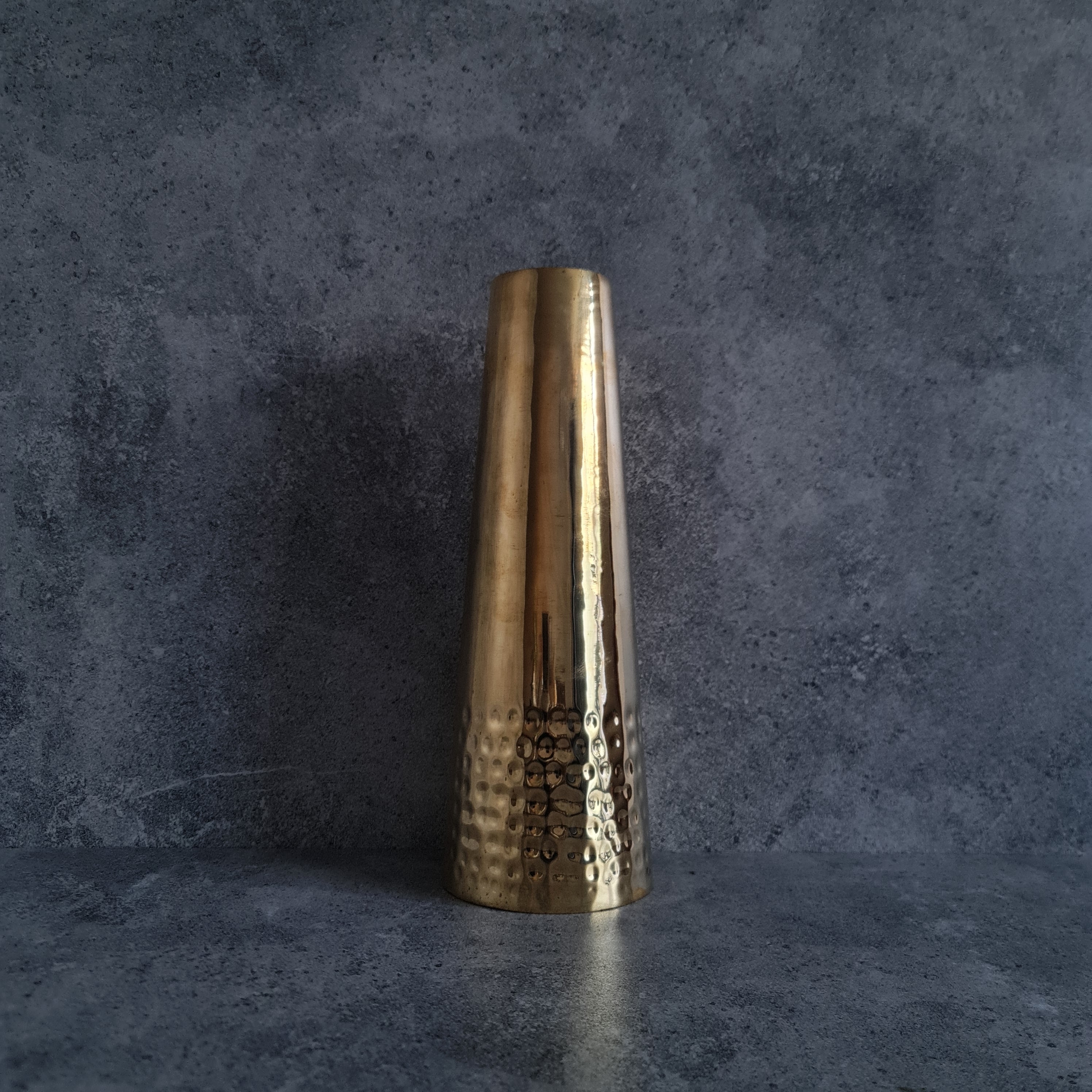 Brass Frustum Vase, Brass Vase - Set of 3, Home Decor, Decorative Brass Piece,  Hammered Vase, Decor Piece