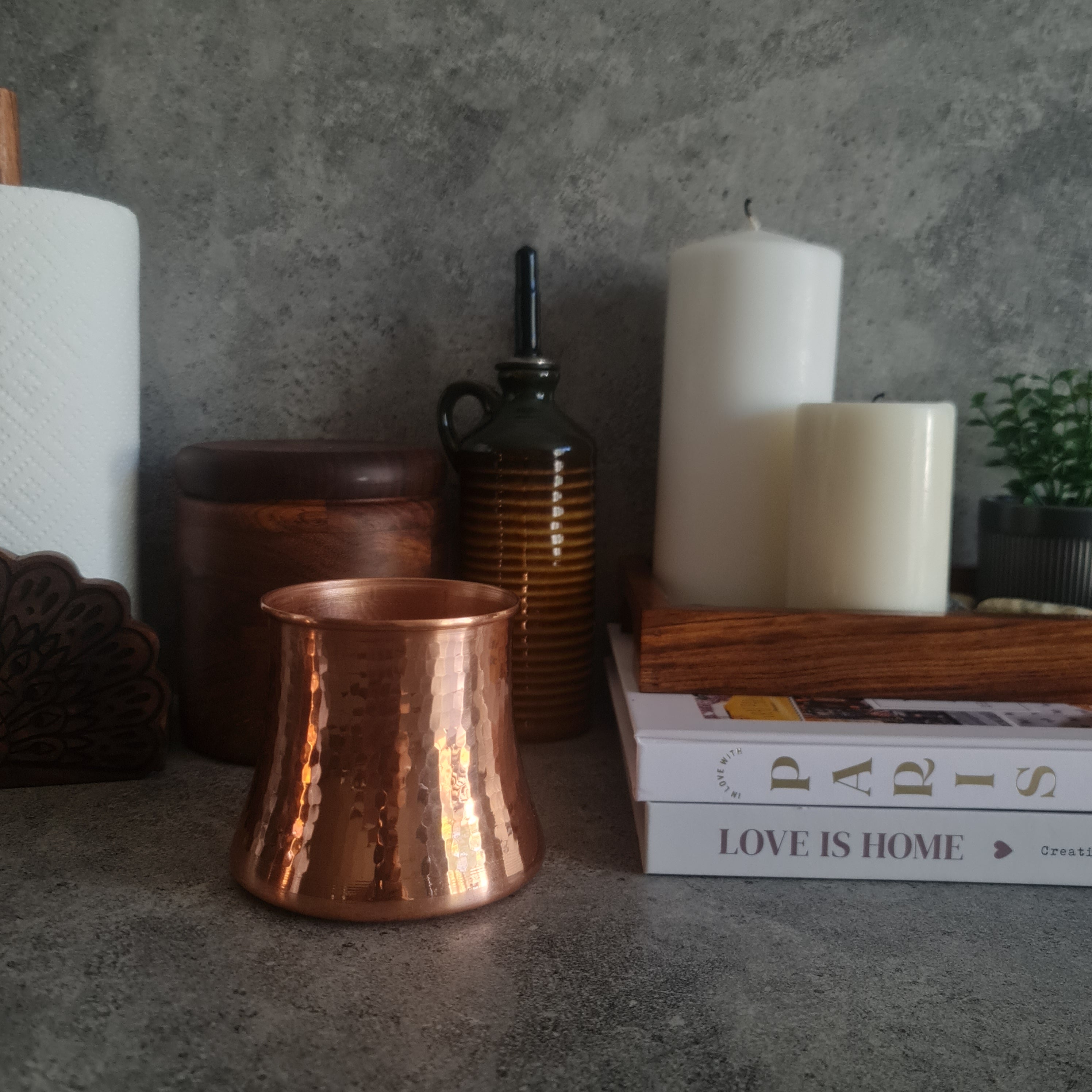 Copper Vase for home decor, Hammered Copper Vase