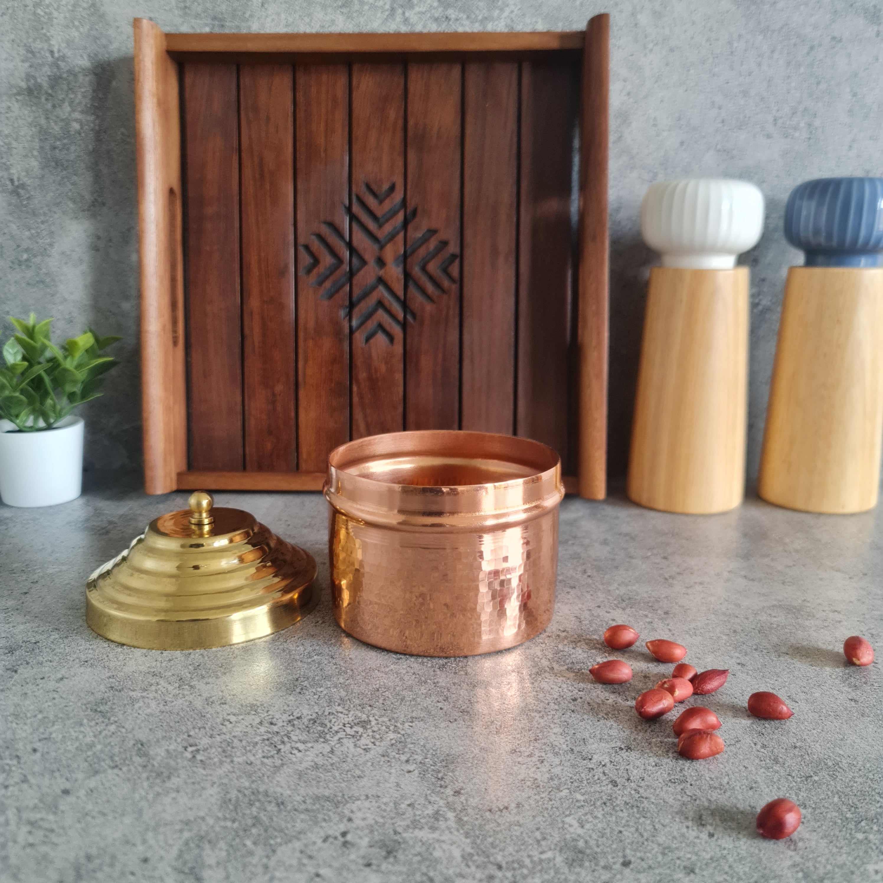 Curio Copper Canister, Jewelry  Box,  Copper Trinket Box
