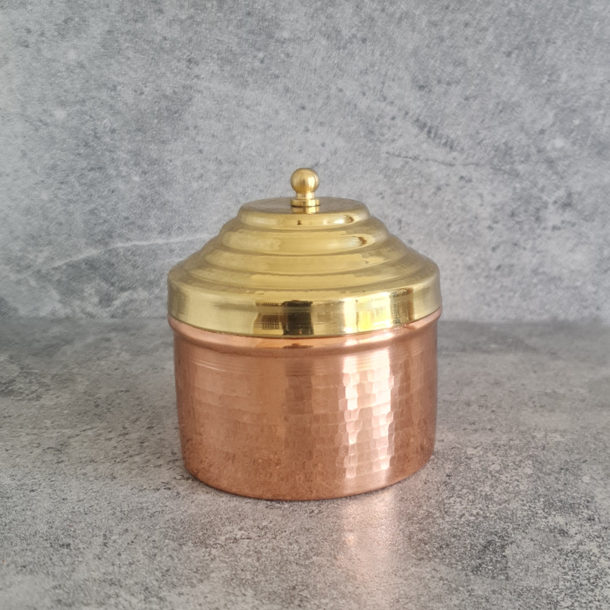 Curio Copper Canister, Jewelry  Box,  Copper Trinket Box