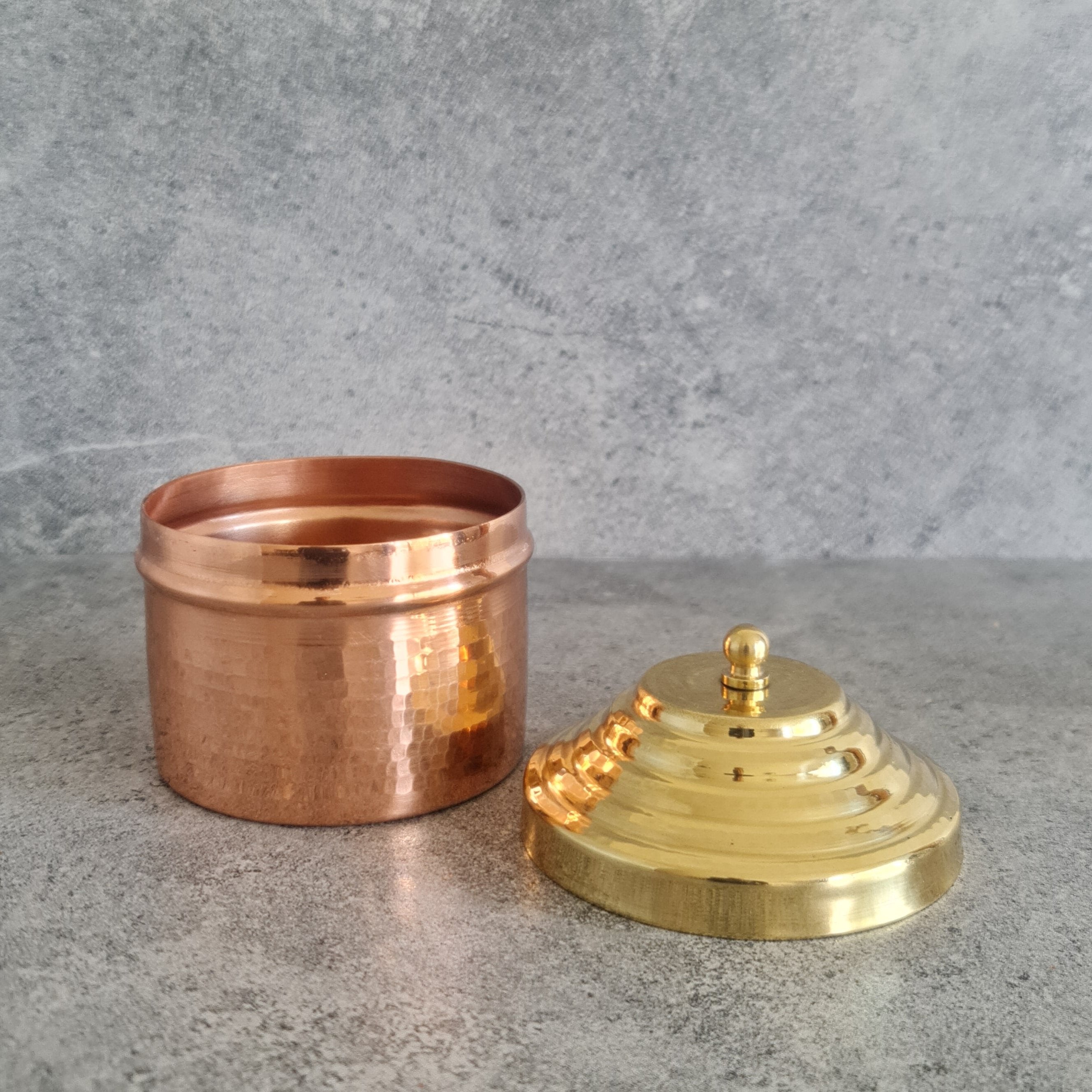 Curio Copper Canister, Jewelry  Box,  Copper Trinket Box