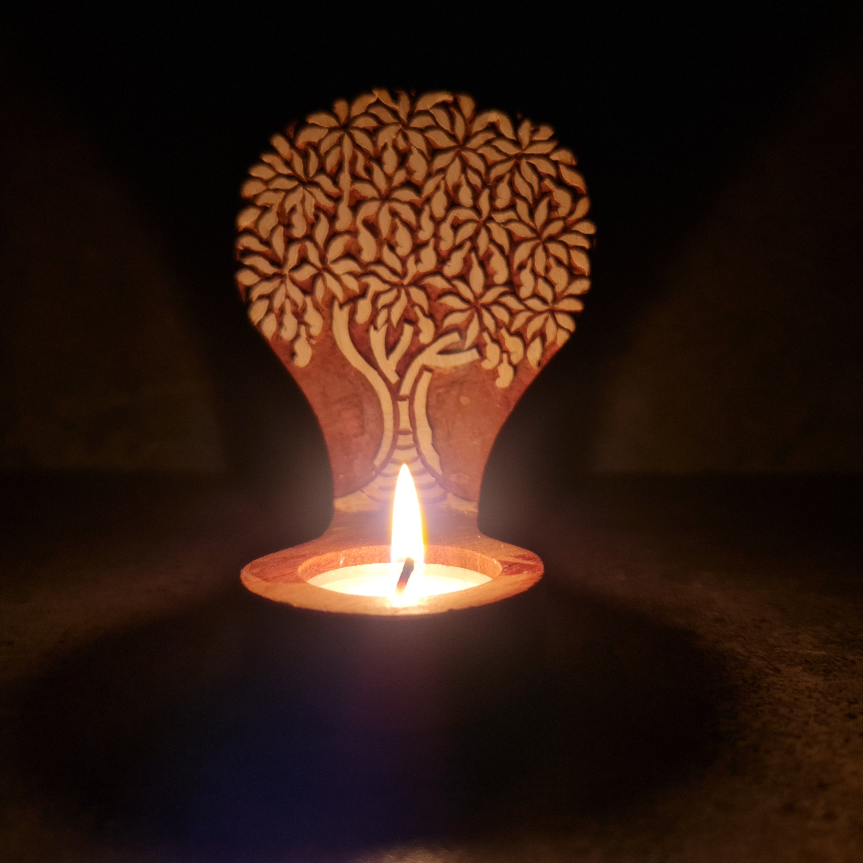 Engraved Tree Tea Light Holder, Tea Light Holder, Tea Light Candle Holder, Home Decor