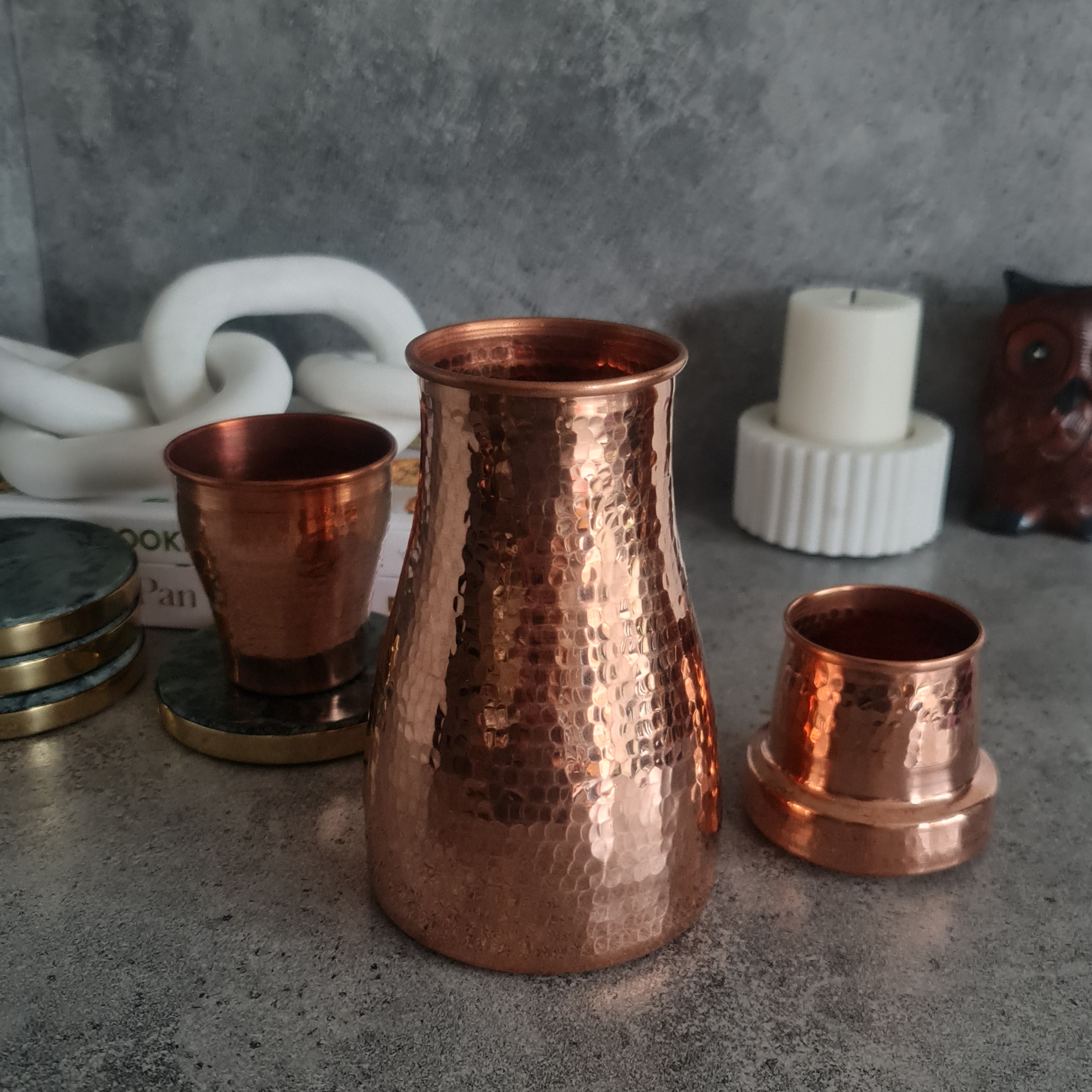 Copper Water Bottle, Copper Jug, Copper Carafe, Copper Pitcher, Copper Water Jug, Water Storage Tumbler, Picher