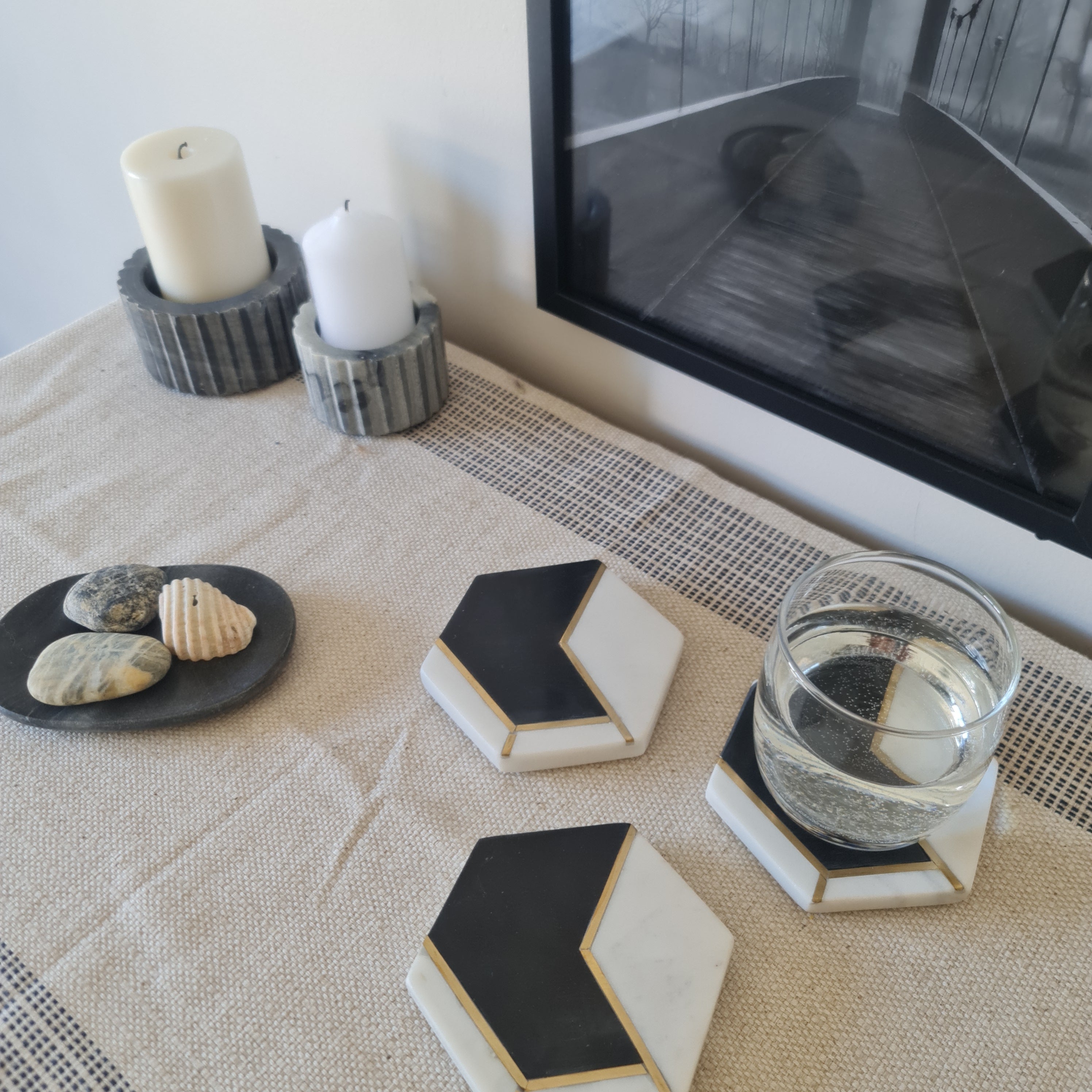 Marble drink Coaster, Coaster, Coaster Sets, Marble Coaster Barware Collection, Gift