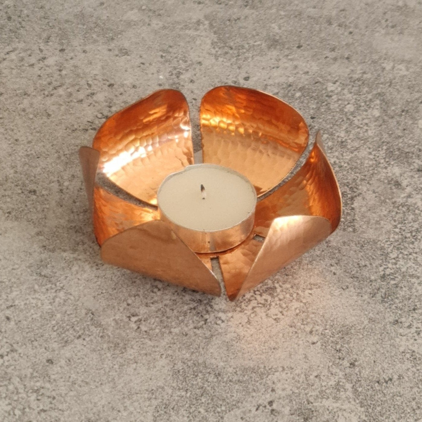 Lotus Tealight Candle Holder, Tealight Candle Holder, Copper Tealight Candle Holder, Handmade Tealight Candle Holder, Home decor