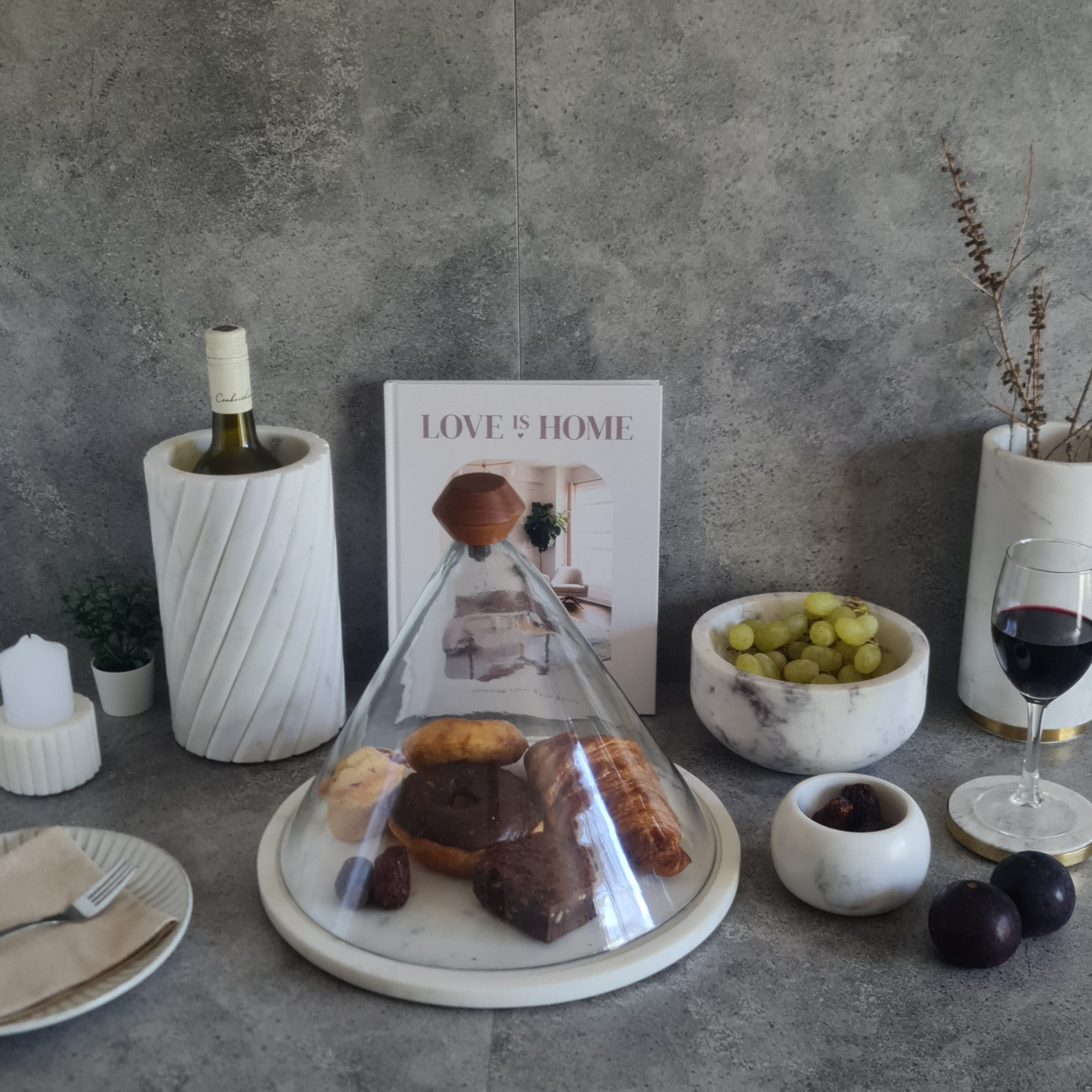 Marble Food Dome, Marble Serving Tray