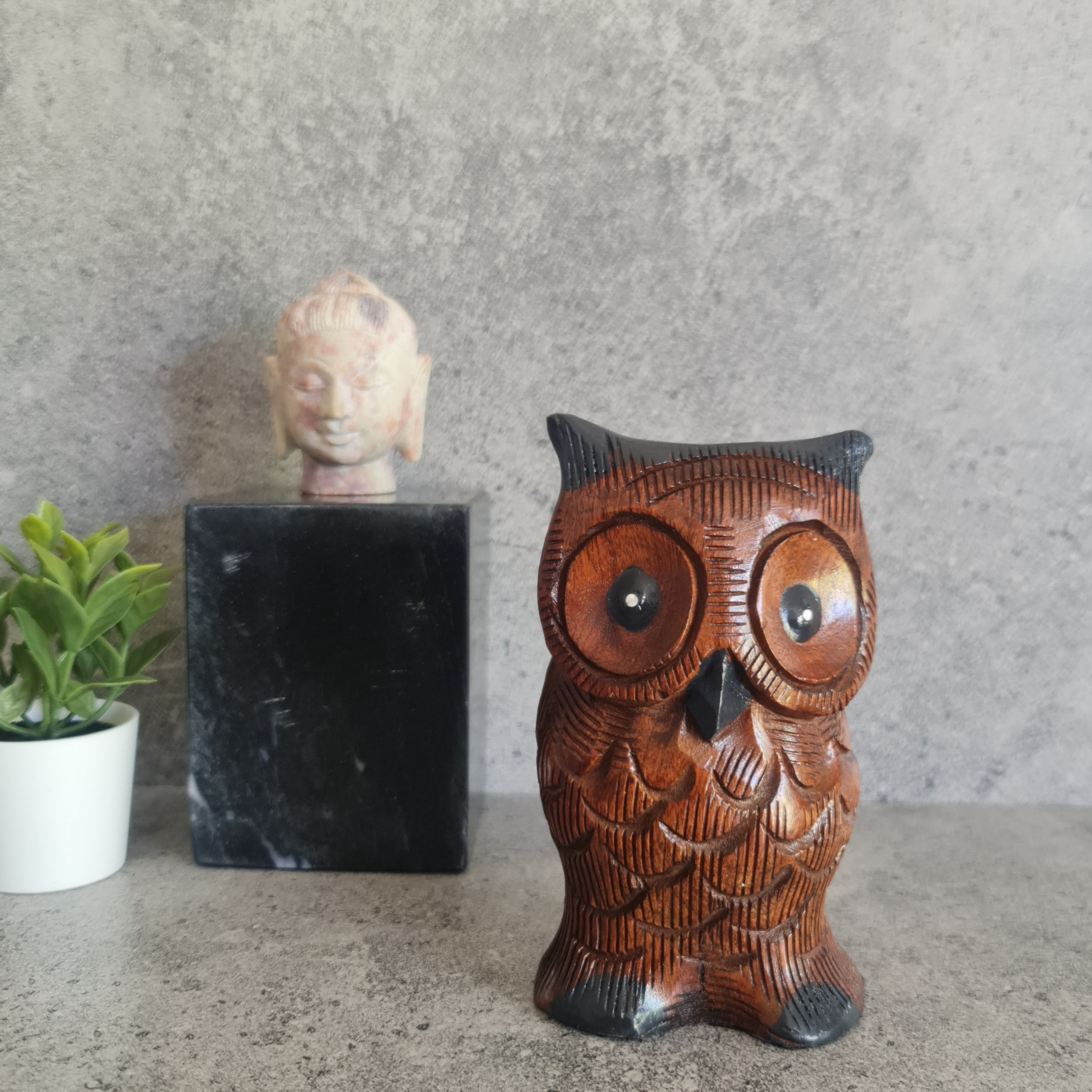 Nocturnal Owl Wooden Glasses Holder & Decorative Showpiece, Home Decor, Glass holder, figurine