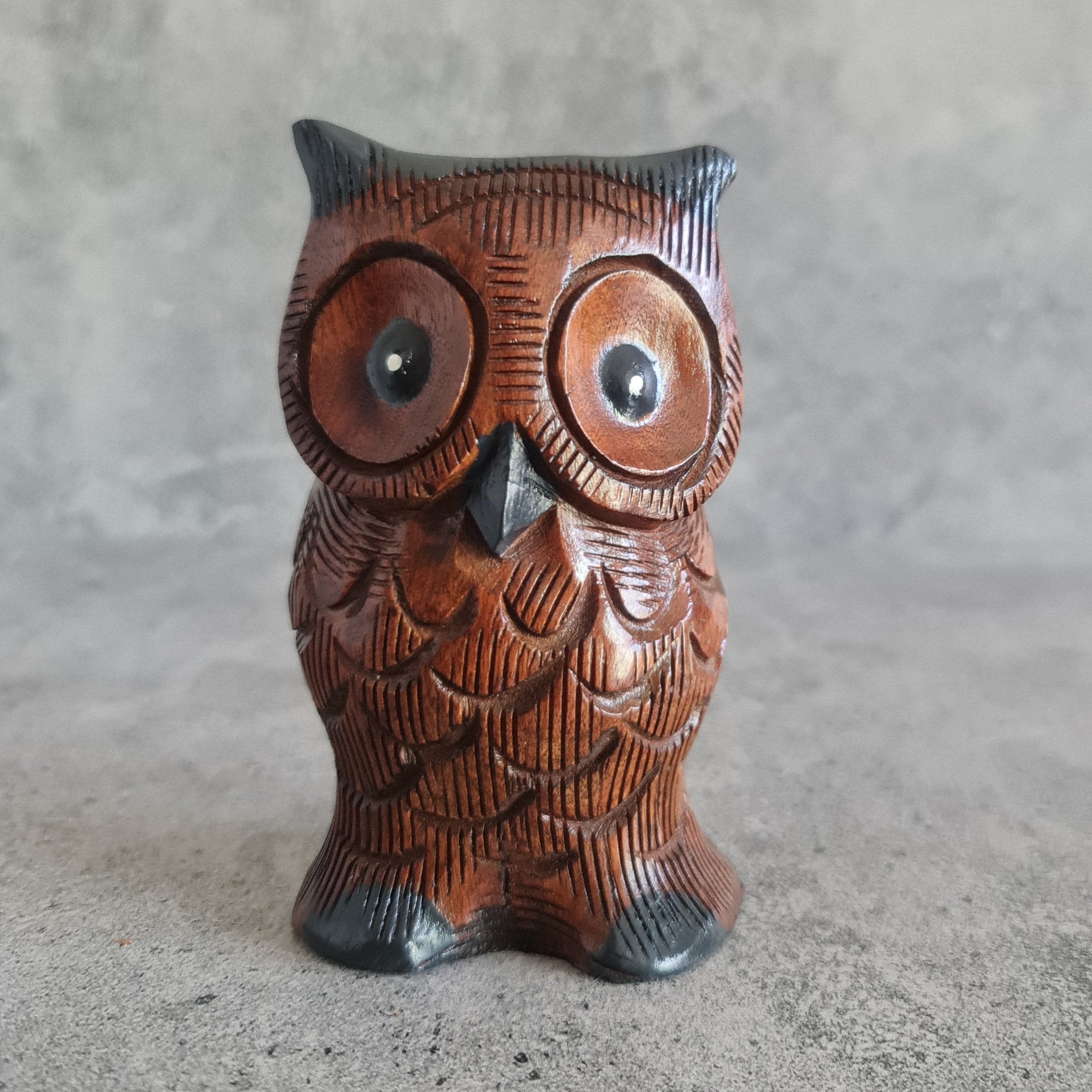 Nocturnal Owl Wooden Glasses Holder & Decorative Showpiece, Home Decor, Glass holder, figurine