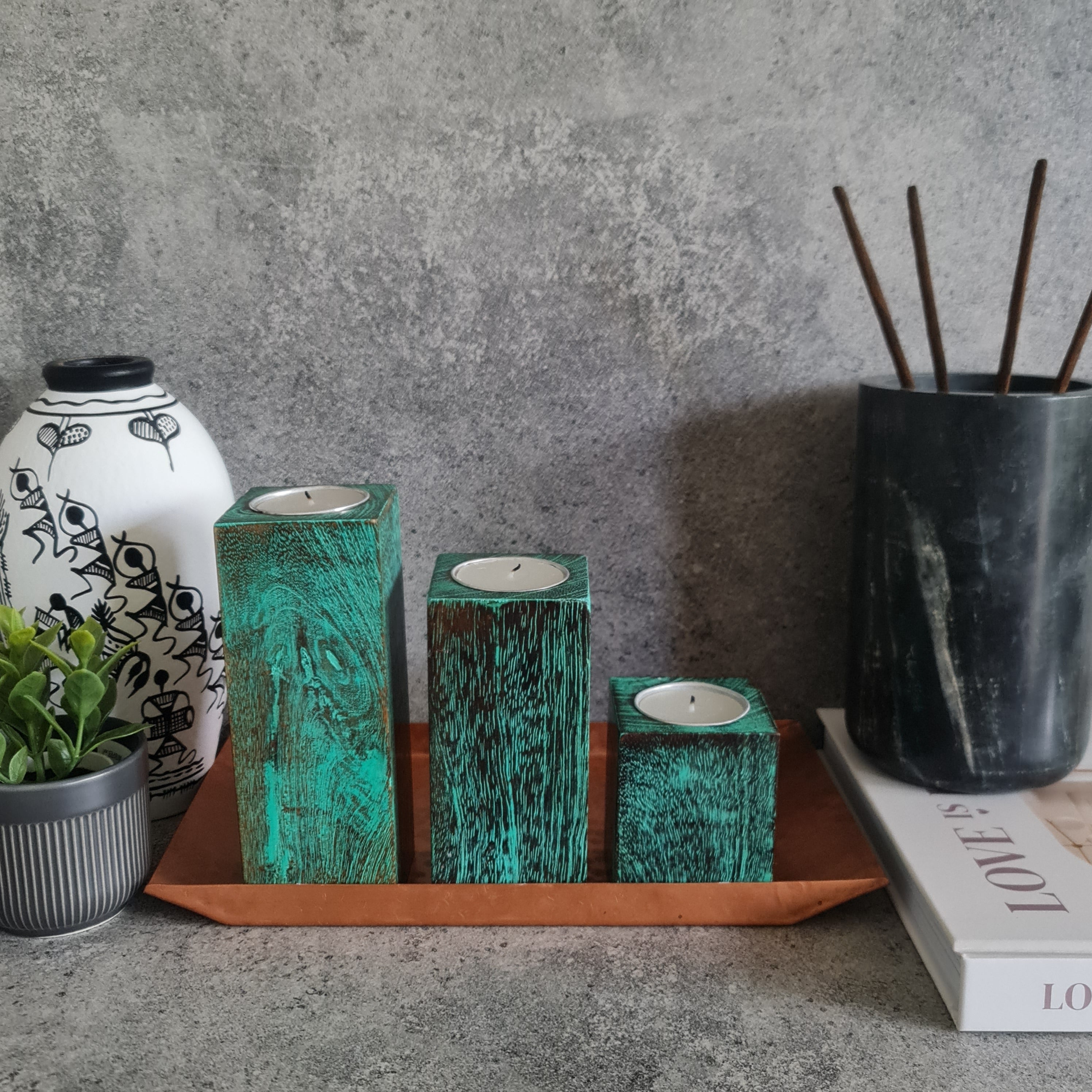 Tea Light Candle Holder, Tea Light Holder, Wooden Tea Light, Home Decor, Pillar Tea Light