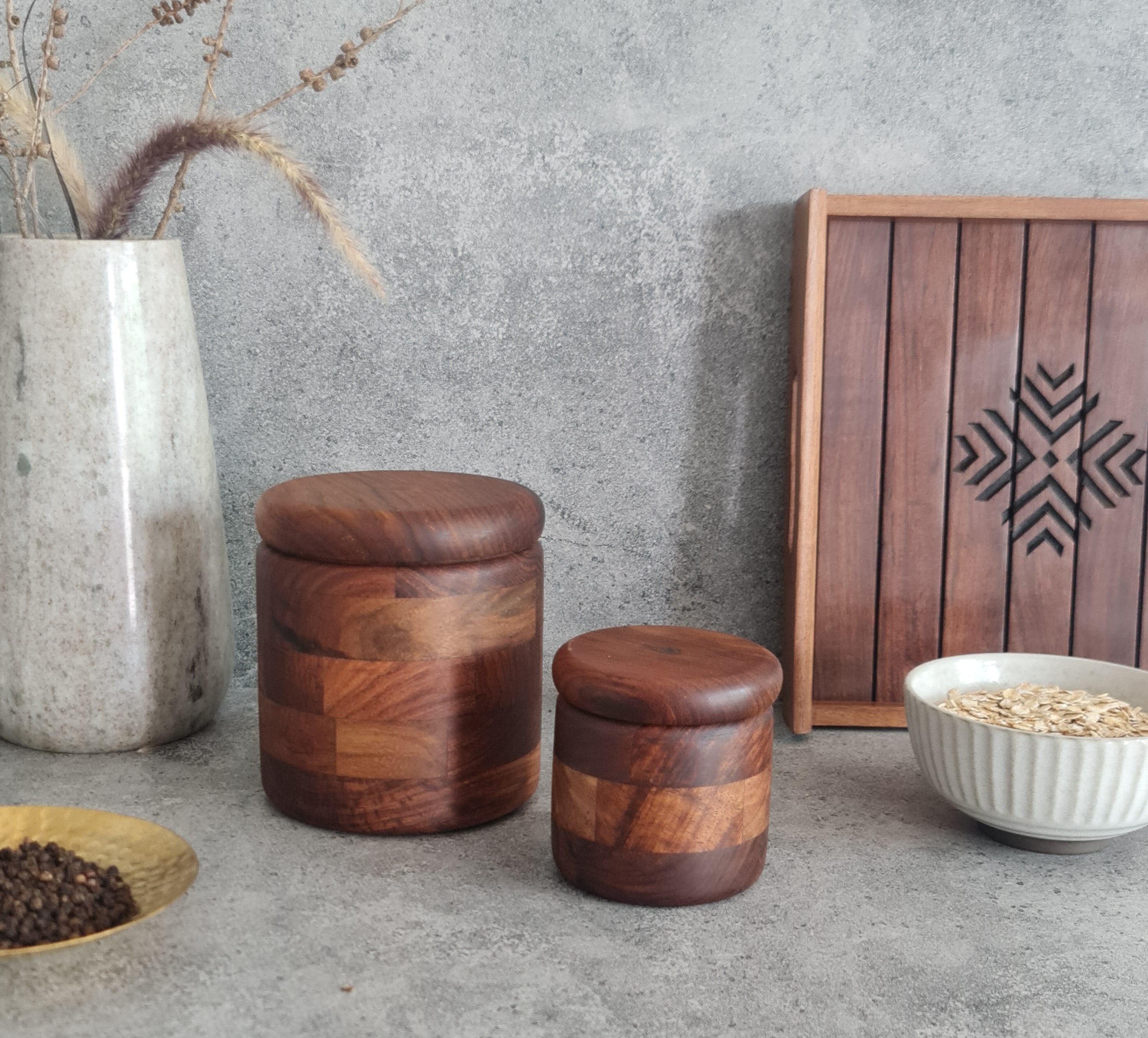 Wooden Canister, Wooden Jar