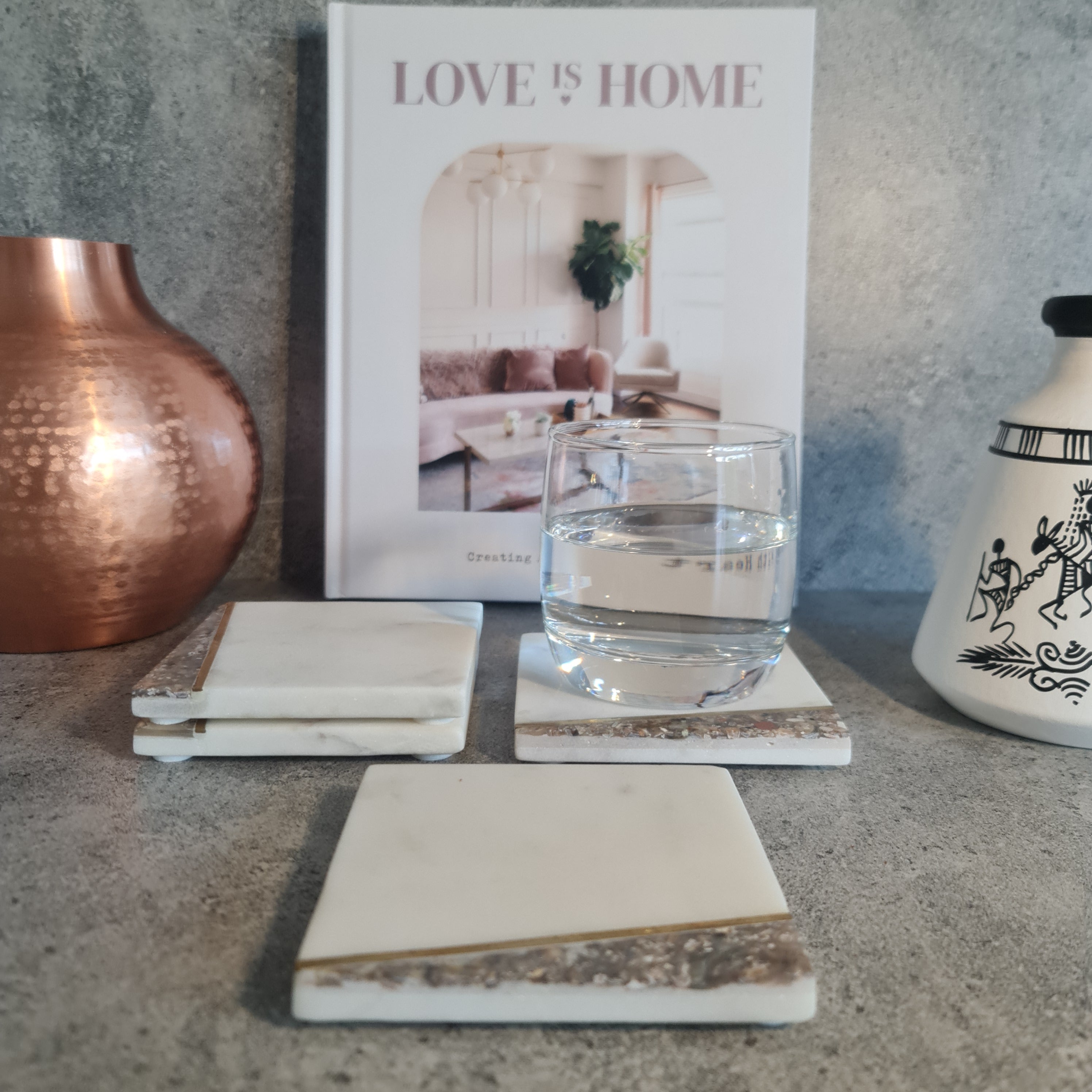 Marble drink Coaster, Coaster, Coaster Sets, Marble Coaster Barware Collection, Gift