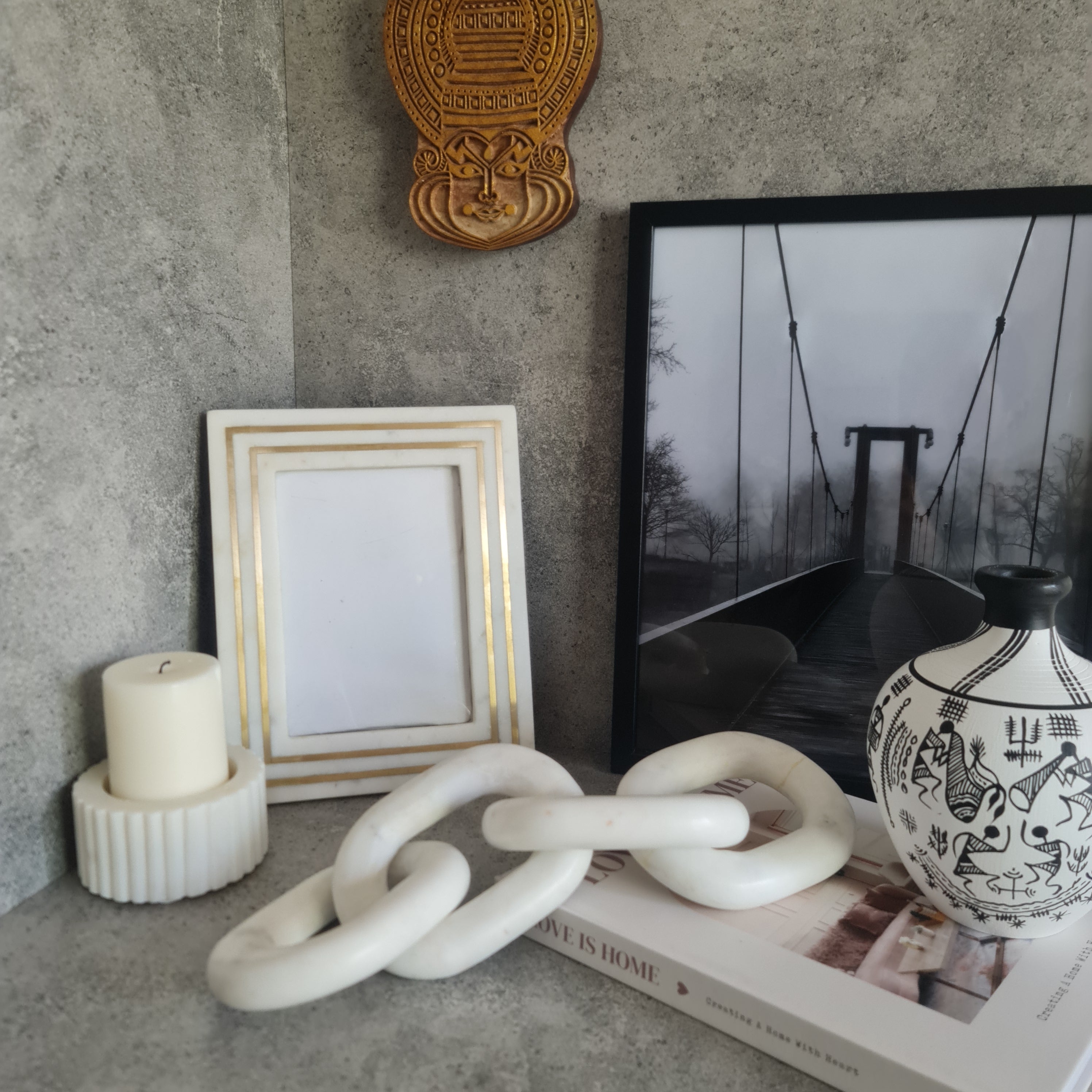 Marble Chain Decor, Home Decor Piece, Marble Chain Home Decor, Figurine