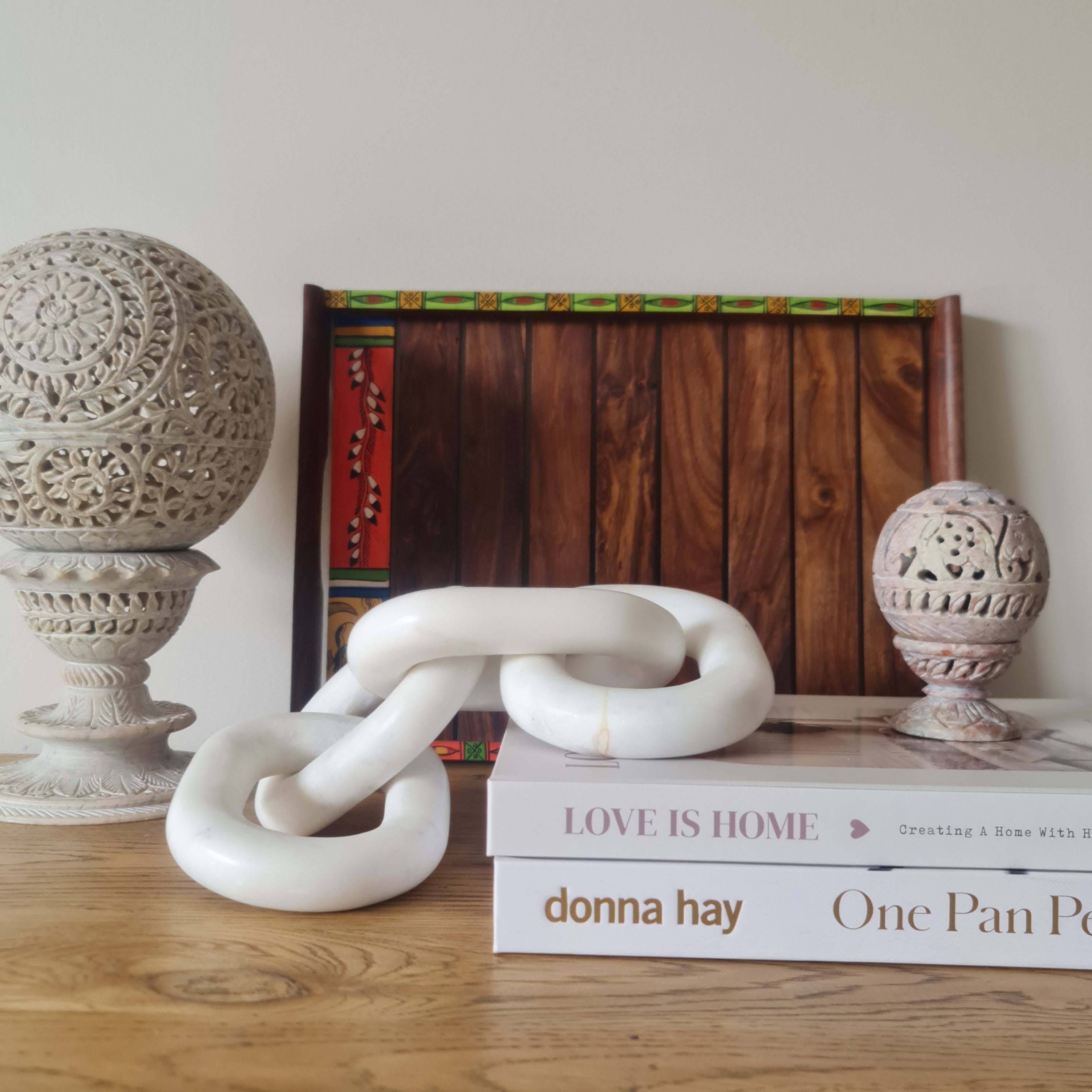 Marble Chain Decor, Home Decor Piece, Marble Chain Home Decor, Figurine