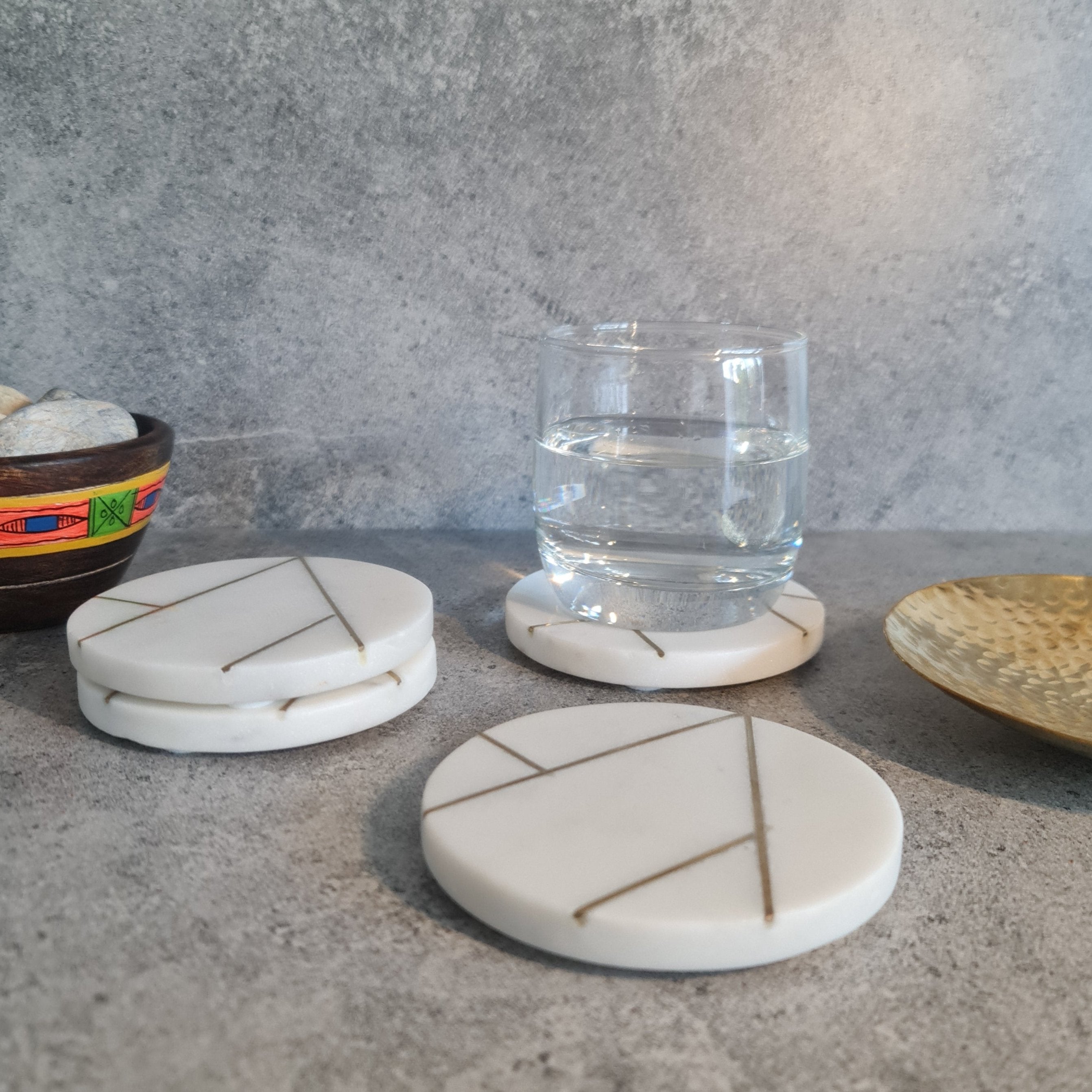 Marble drink Coaster, Coaster, Coaster Sets, Marble Coaster Barware Collection, Gift