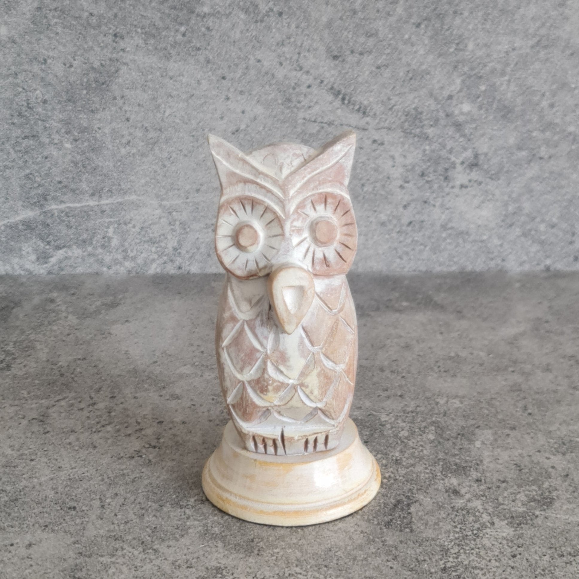 White Owl Wooden Glasses Holder & Decorative Showpiece, Home Decor, Glass holder, figurine