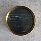 Decorative Marble Tray, Marble Decor tray, Black Marble Tray with Brass Ring