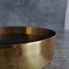 Decorative Marble Tray, Marble Decor tray, Black Marble Tray with Brass Ring