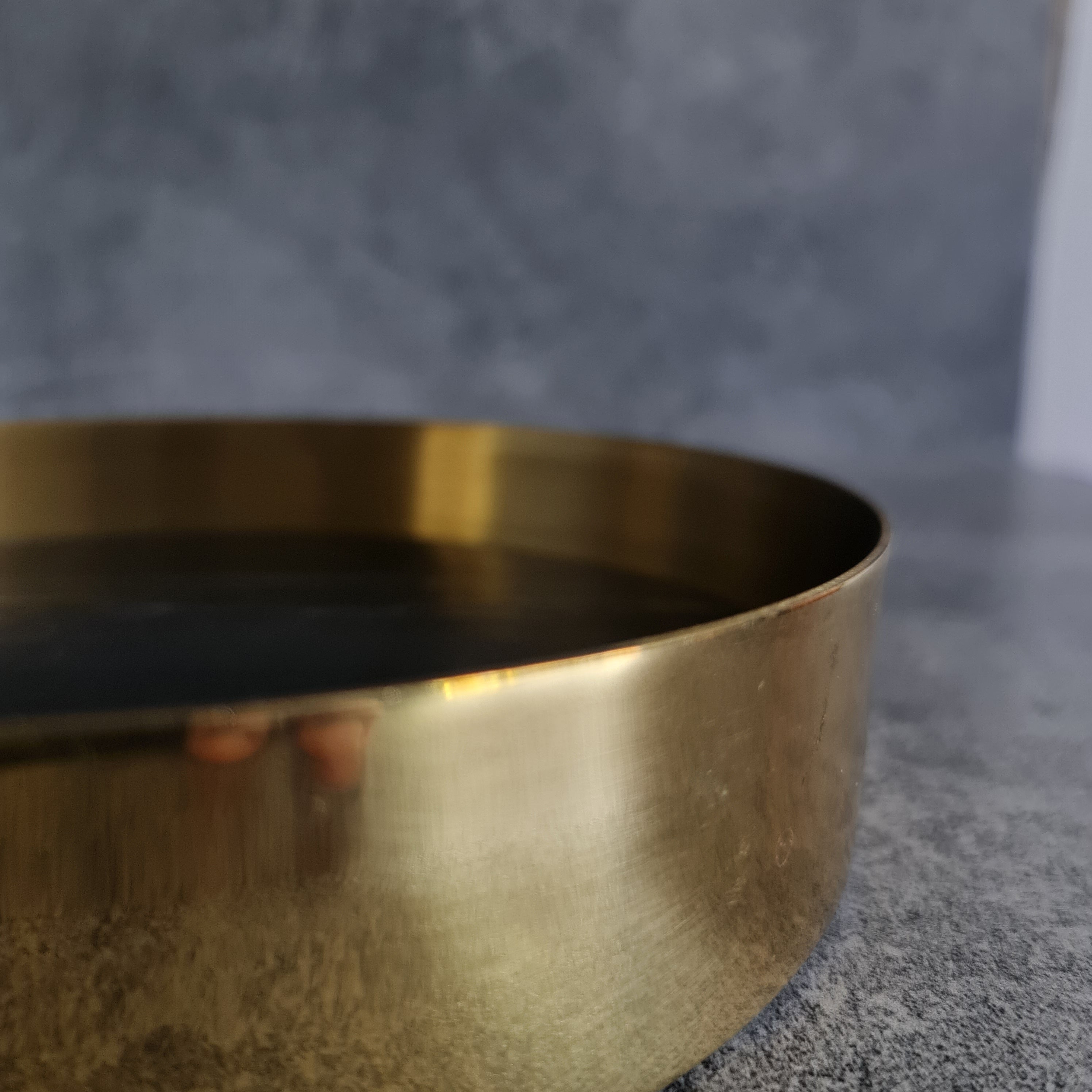Decorative Marble Tray, Marble Decor tray, Black Marble Tray with Brass Ring