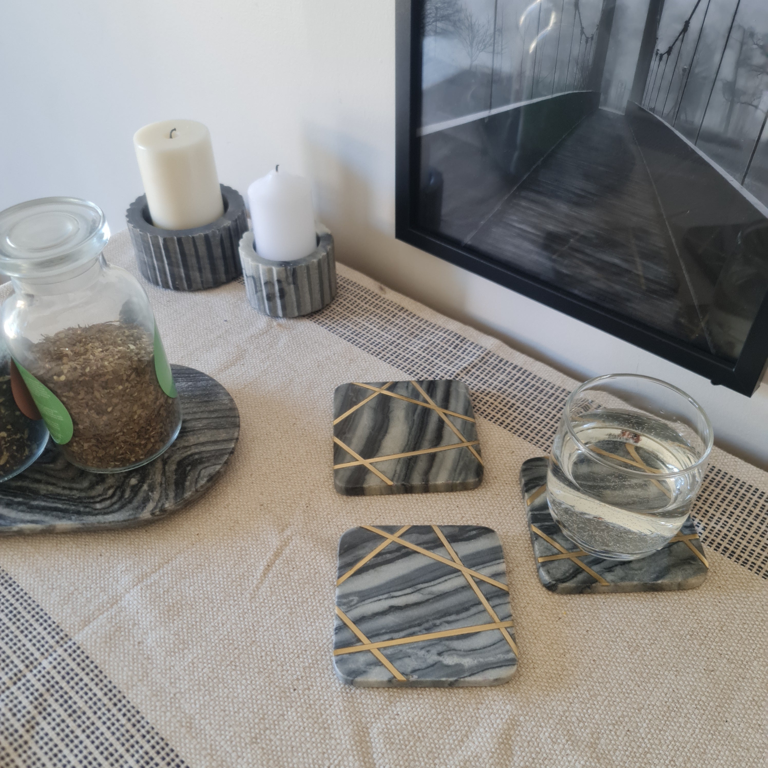 Marble drink Coaster, Coaster, Coaster Sets, Marble Coaster Barware Collection, Gift