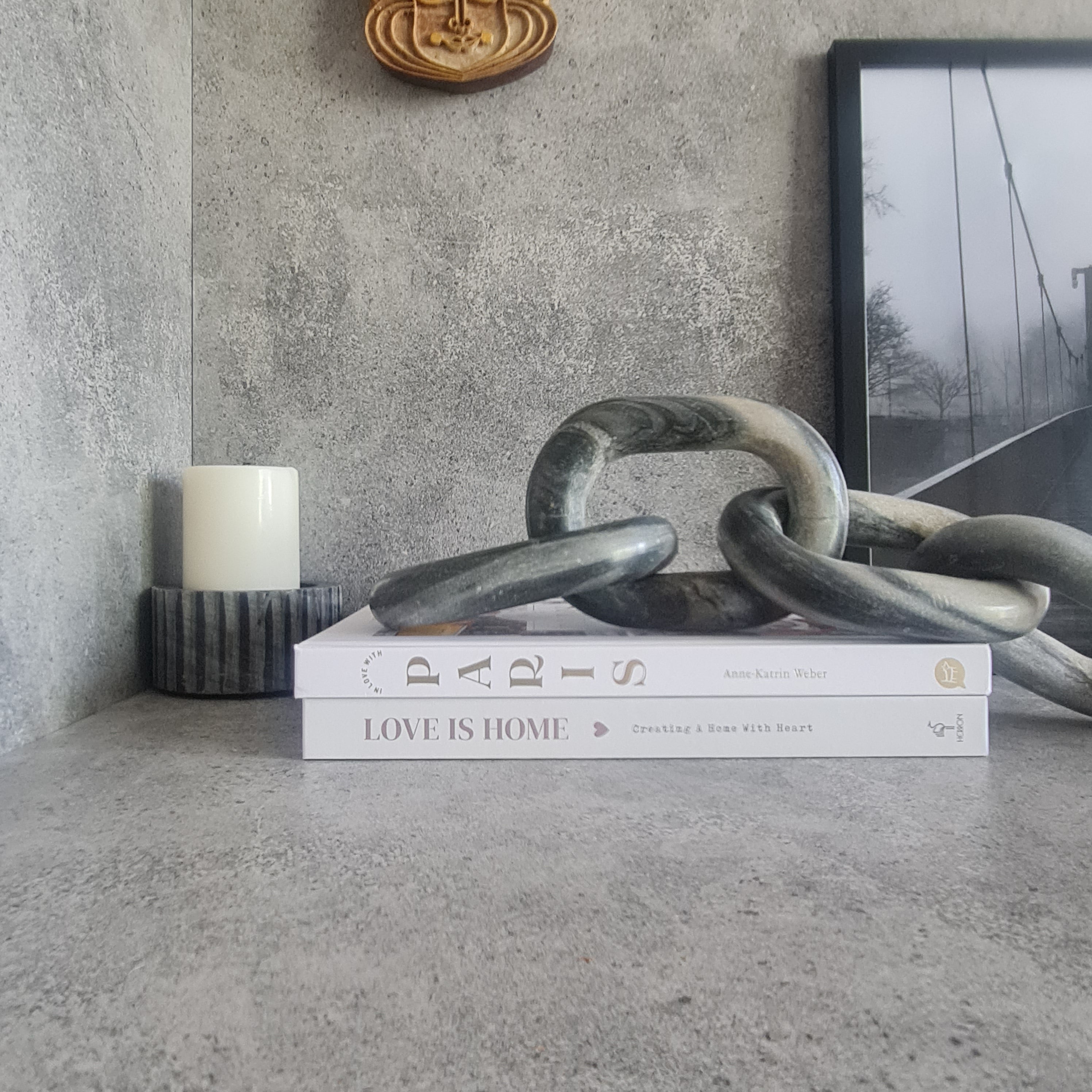 Marble Chain Decor, Home Decor Piece, Marble Chain Home Decor, Figurine