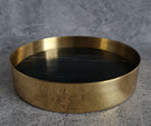 Decorative Marble Tray, Marble Decor tray, Black Marble Tray with Brass Ring