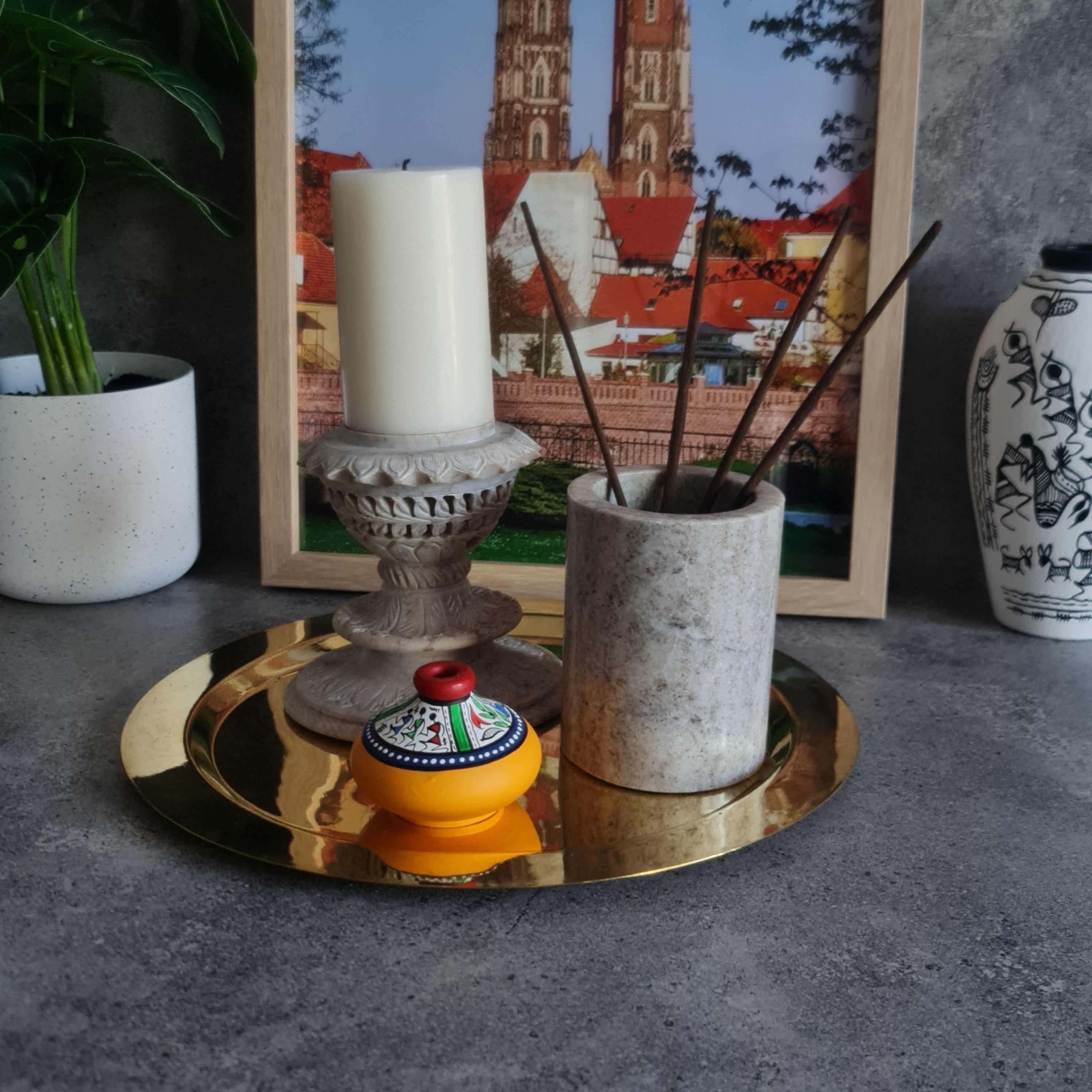 Brass Decorative Tray - Home Decor, Brass Plates, Brass Serving Plate, Home Decor, Decorative Brass Plate, Decor Piece, Brass Platter