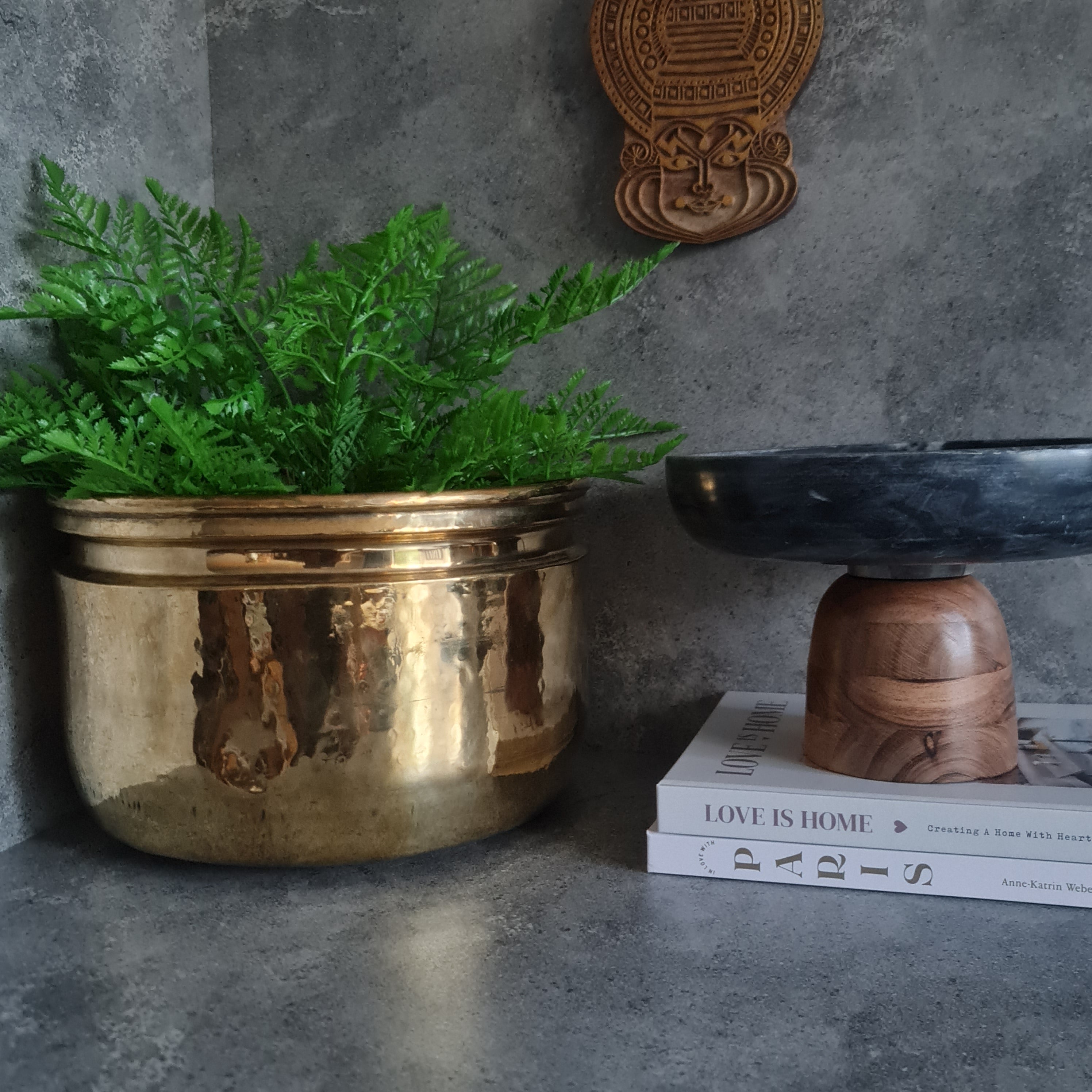 Brass Planter, Brass Hammered Planter, Home Decor