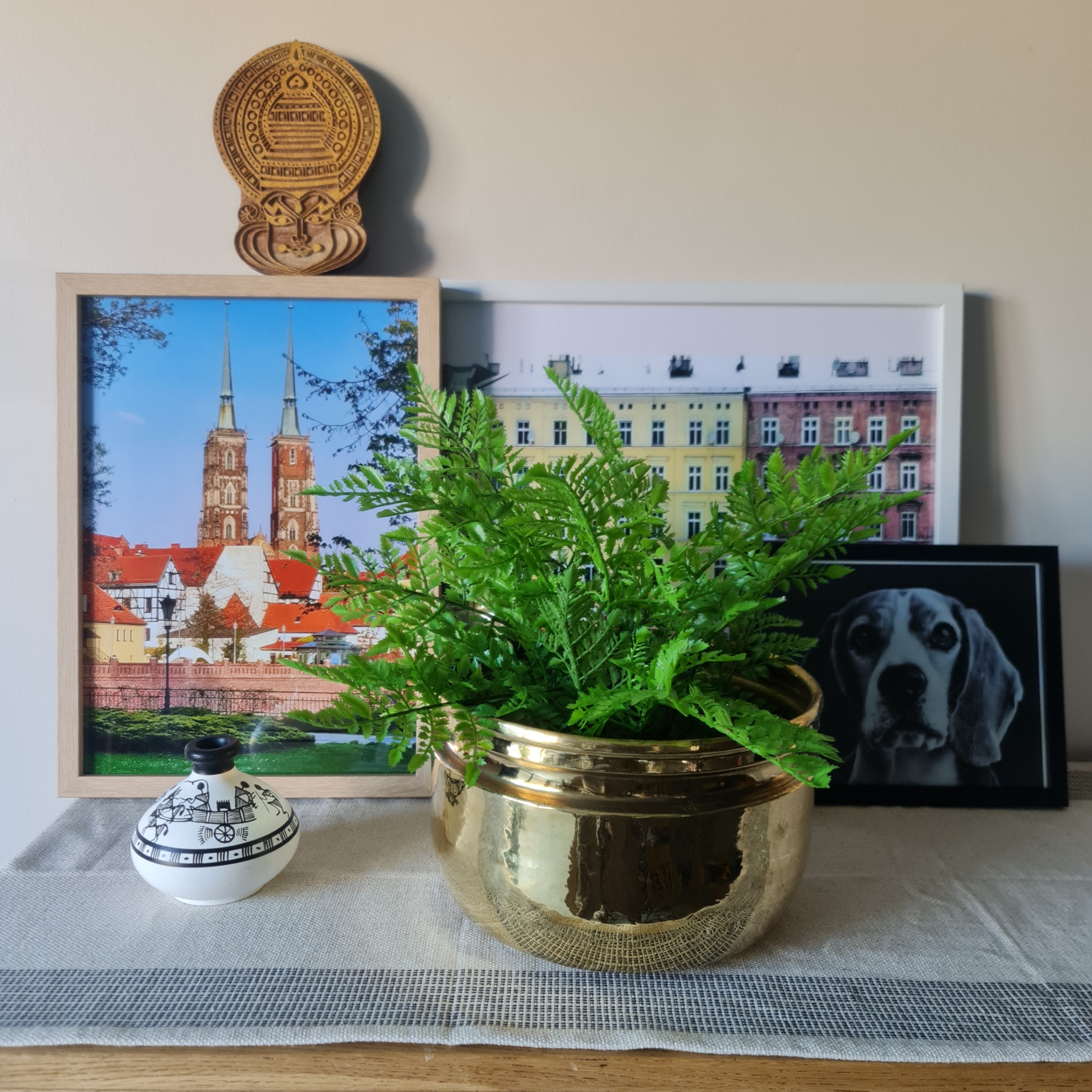 Brass Planter, Brass Hammered Planter, Home Decor