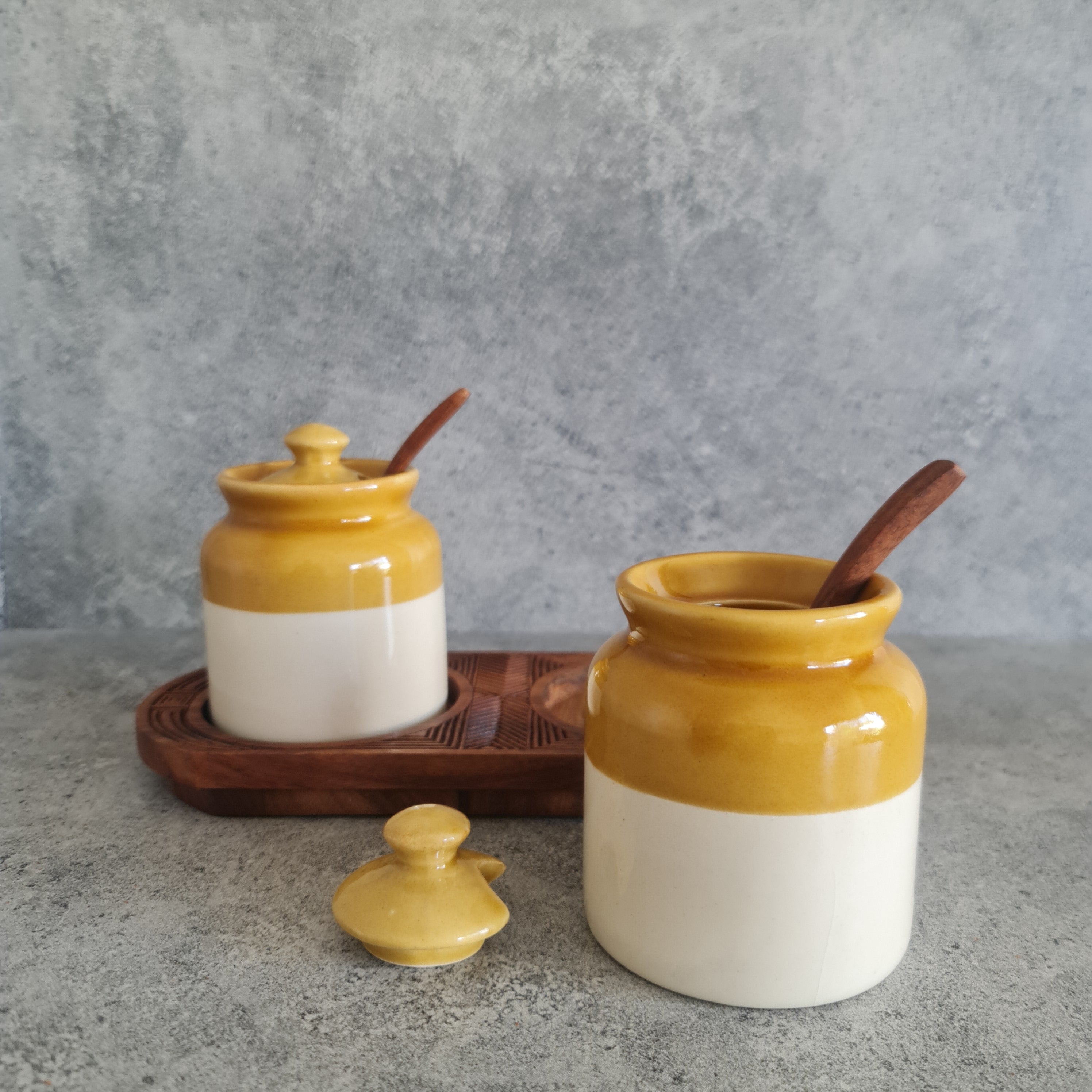 Dip Jar with Tray, Dip Bowl, Dip Jar, Ceramic Dip Jar, Ceramic Dip Bowl