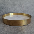 White Marble Tray, White Marble Decorative tray, White Marble Tray with Brass Ring