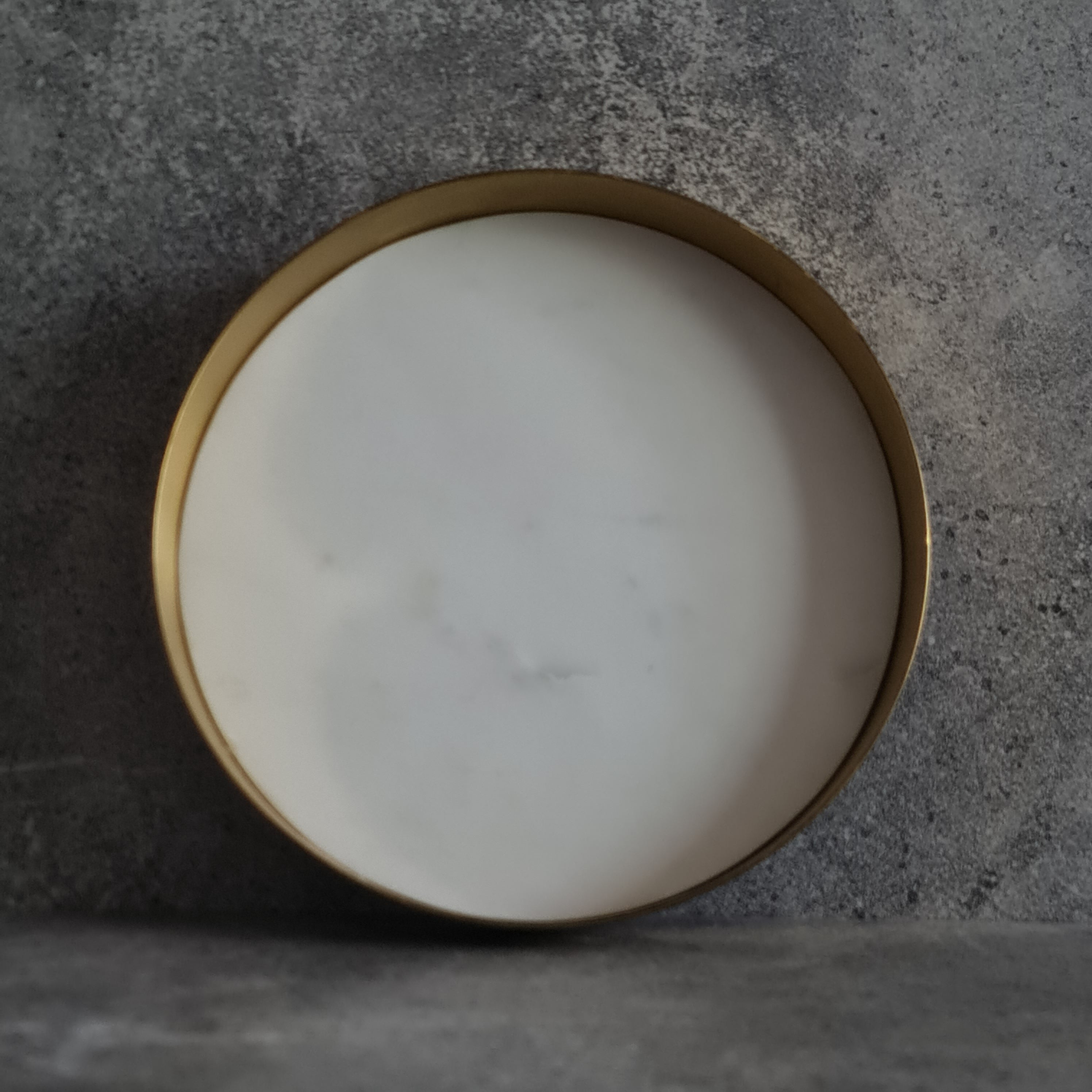 White Marble Tray, White Marble Decorative tray, White Marble Tray with Plain Brass Ring