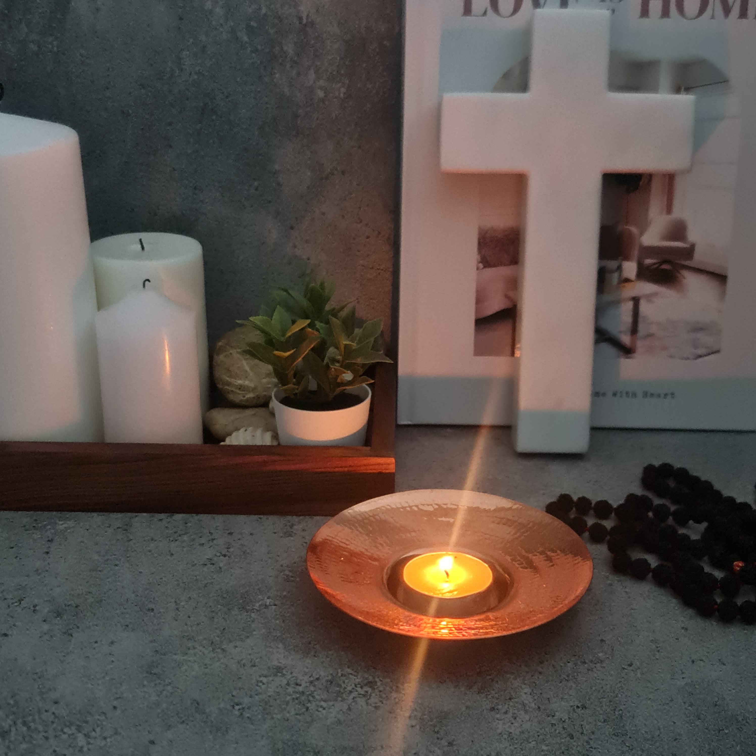 Halo Tealight Candle Holder, Cooper Tea Light Holder, Home Decor