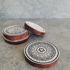 Mandala Hand-Carved Coaster, Wooden Coaster, Round Coaster, Wooden drink Coaster, Coaster, Coaster Sets, Wooden Coaster, Barware Collection, Gift