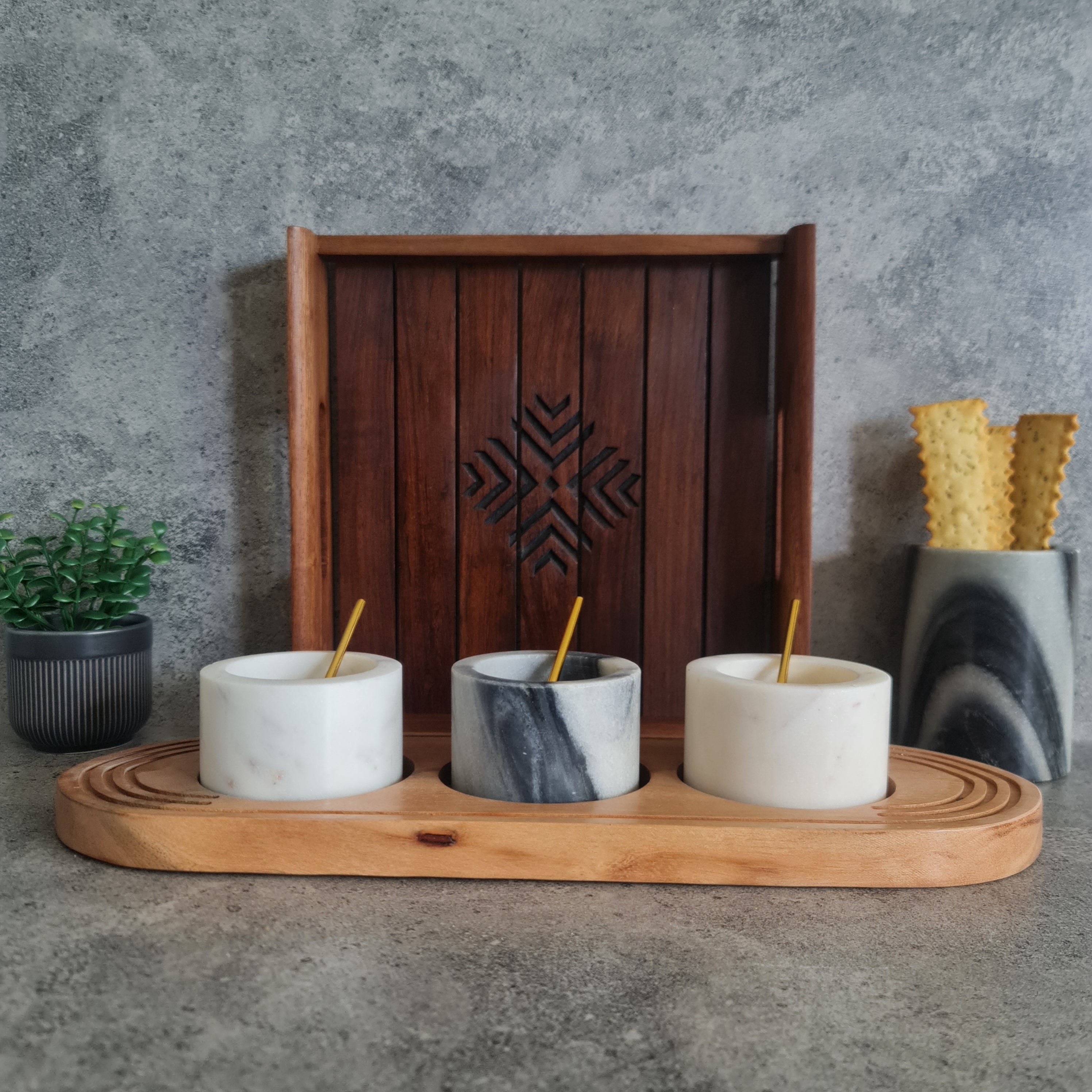 Marble Dip Bowl, Dip Bowl, Set of 3 Dip Bowls