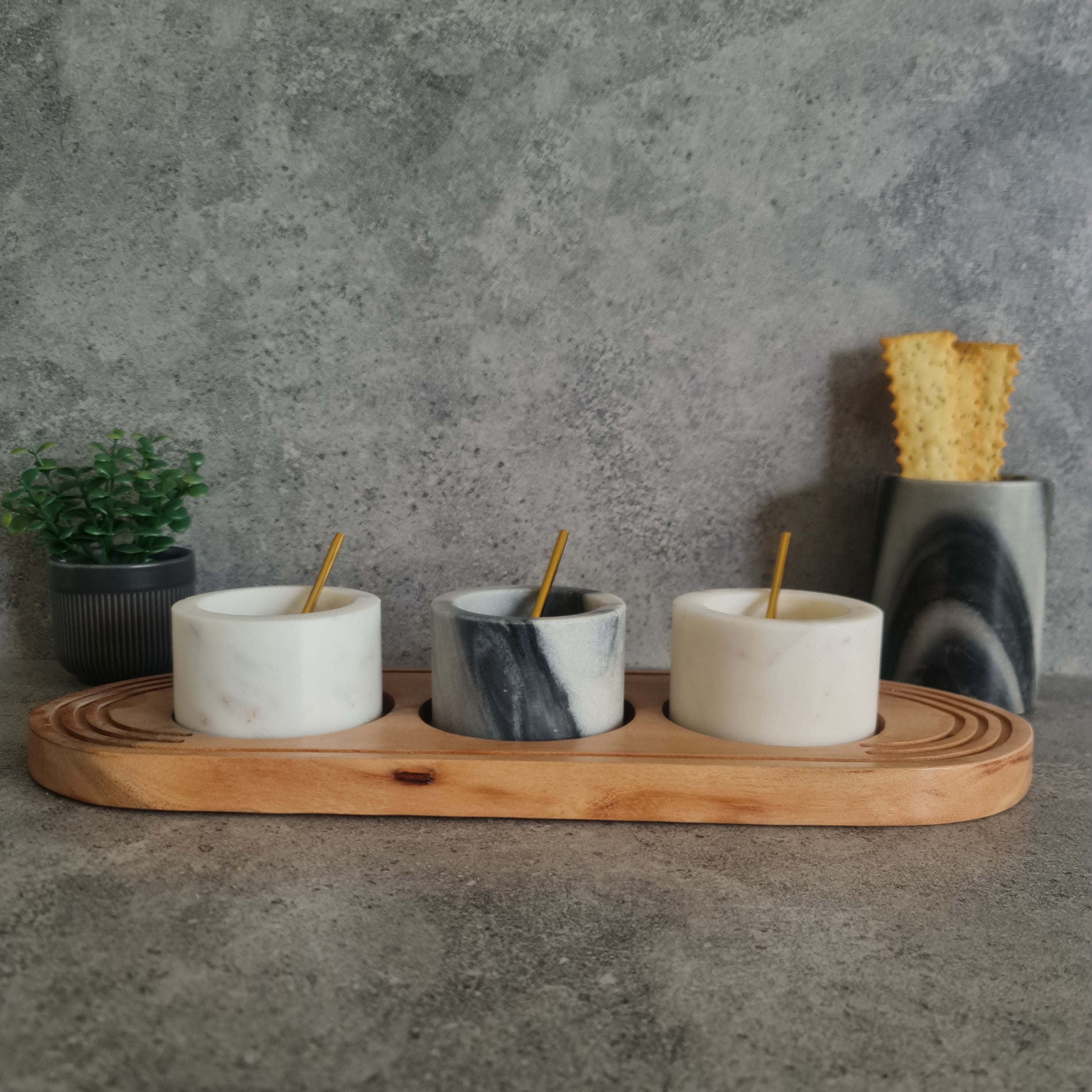Marble Dip Bowl, Dip Bowl, Set of 3 Dip Bowls