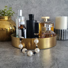 White Marble Tray, White Marble Decorative tray, White Marble Tray with Brass Ring