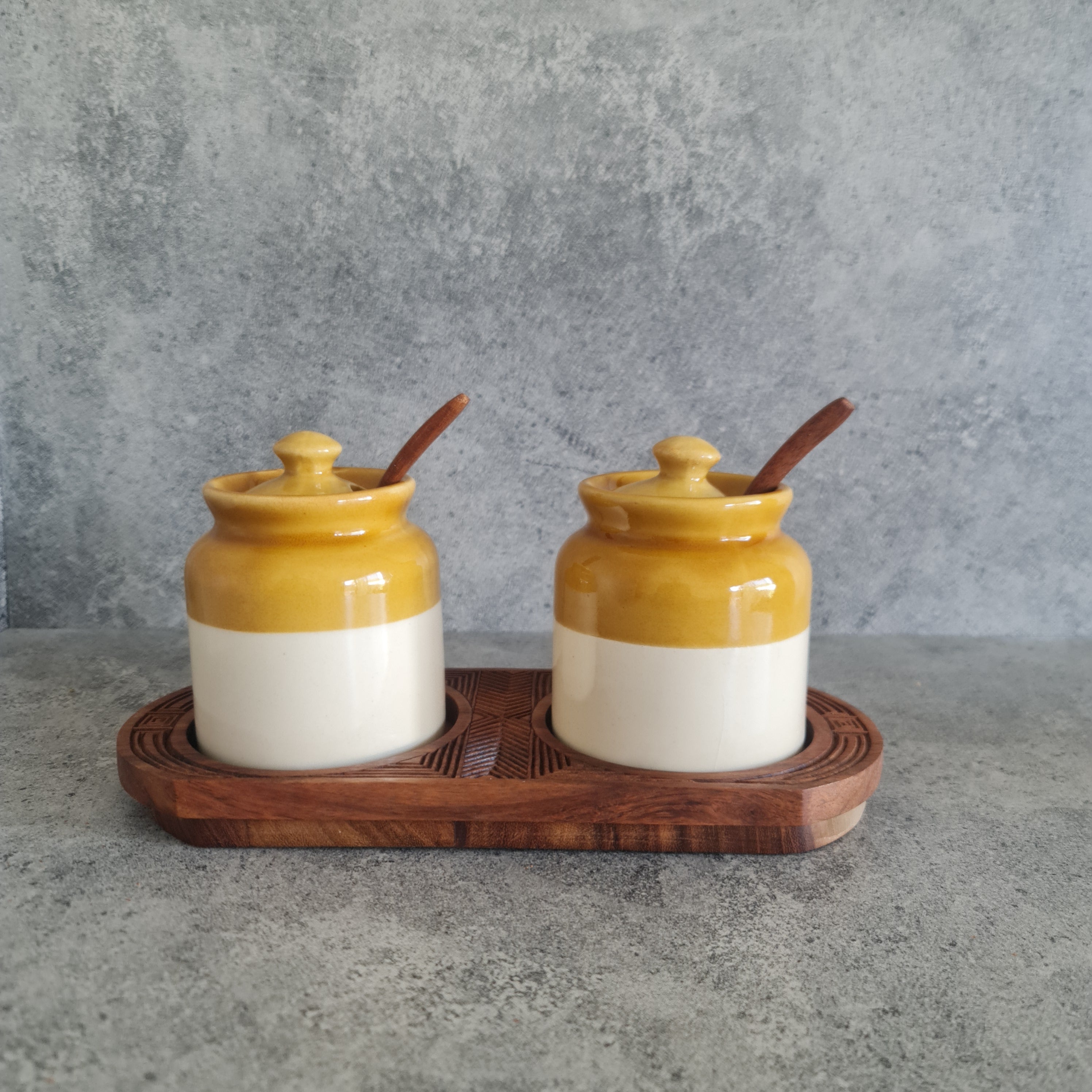 Dip Jar with Tray, Dip Bowl, Dip Jar, Ceramic Dip Jar, Ceramic Dip Bowl