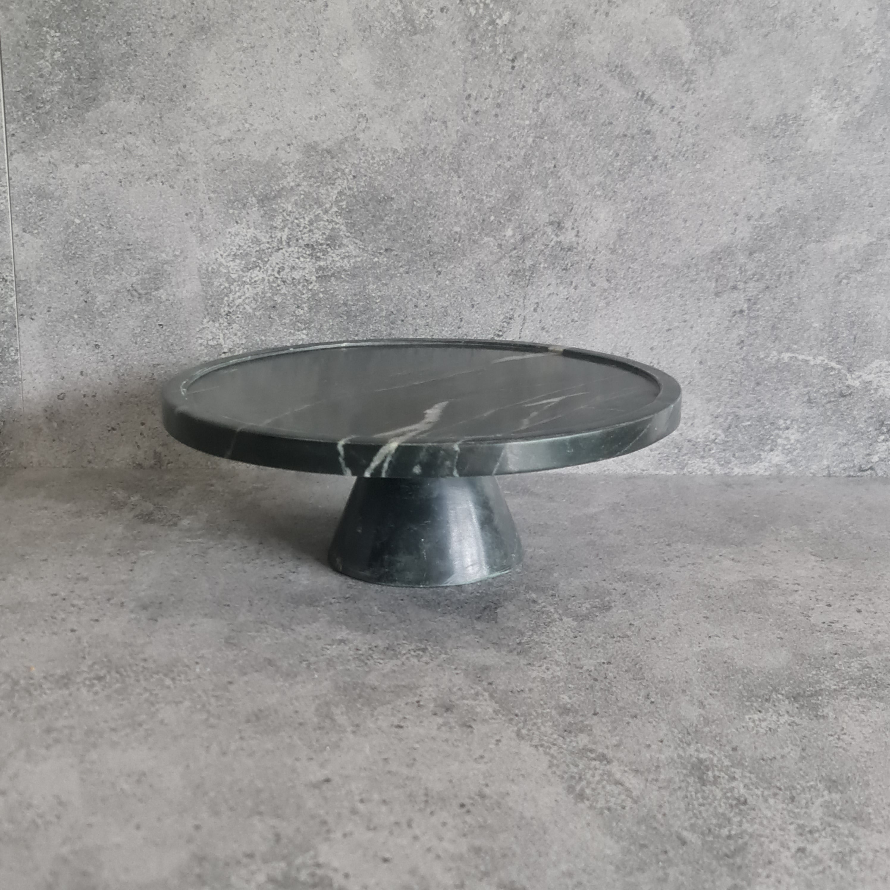 Midnight Gleam - Marble Food Dome with Stand, Cake Stand