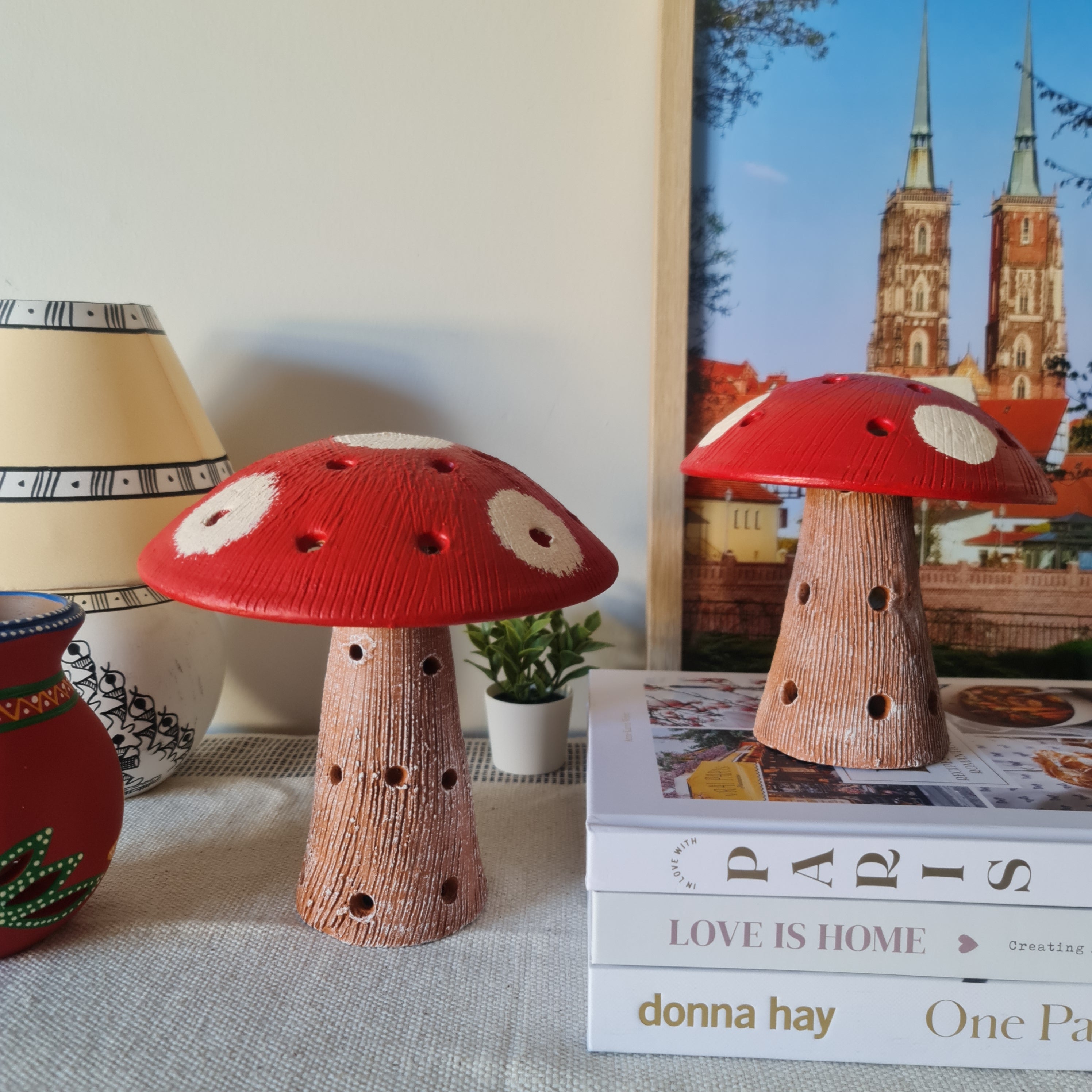 Terracotta Mushroom Showpiece, Terracotta Decor Piece, Terracotta Home Decor, Garden Decor