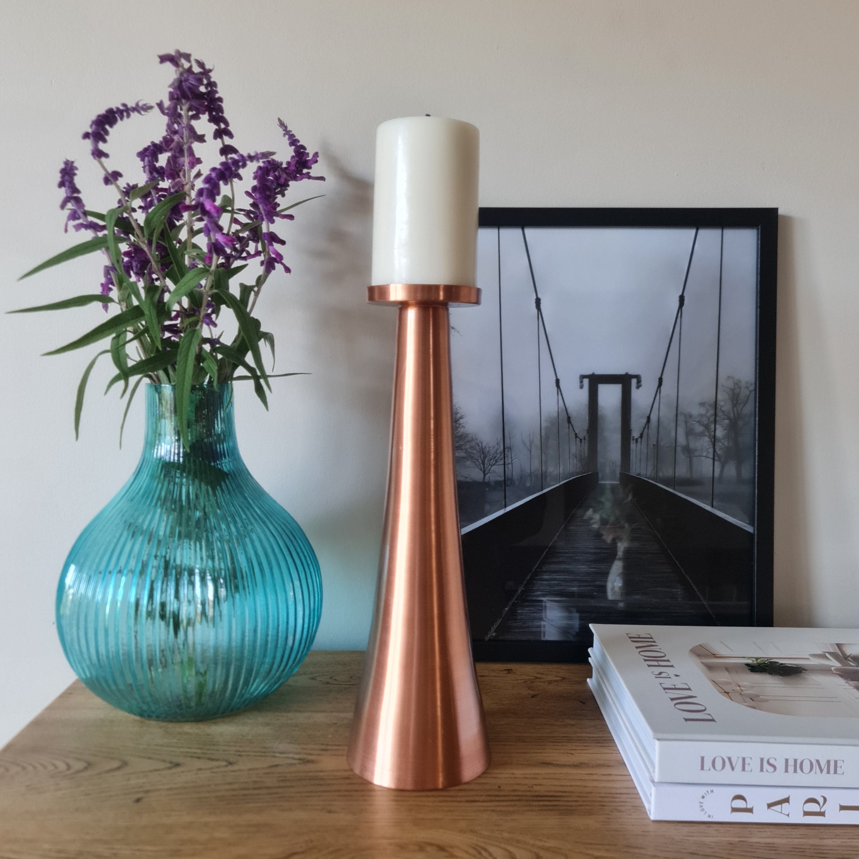 Copper Tapered Candle Stand, Candle Stand, Home Decor, Copper Candle Stand
