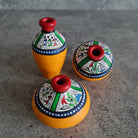 Handmade Miniature Vase, Home decor, Terracotta hand painted Vase, Mini set of 3 Vase